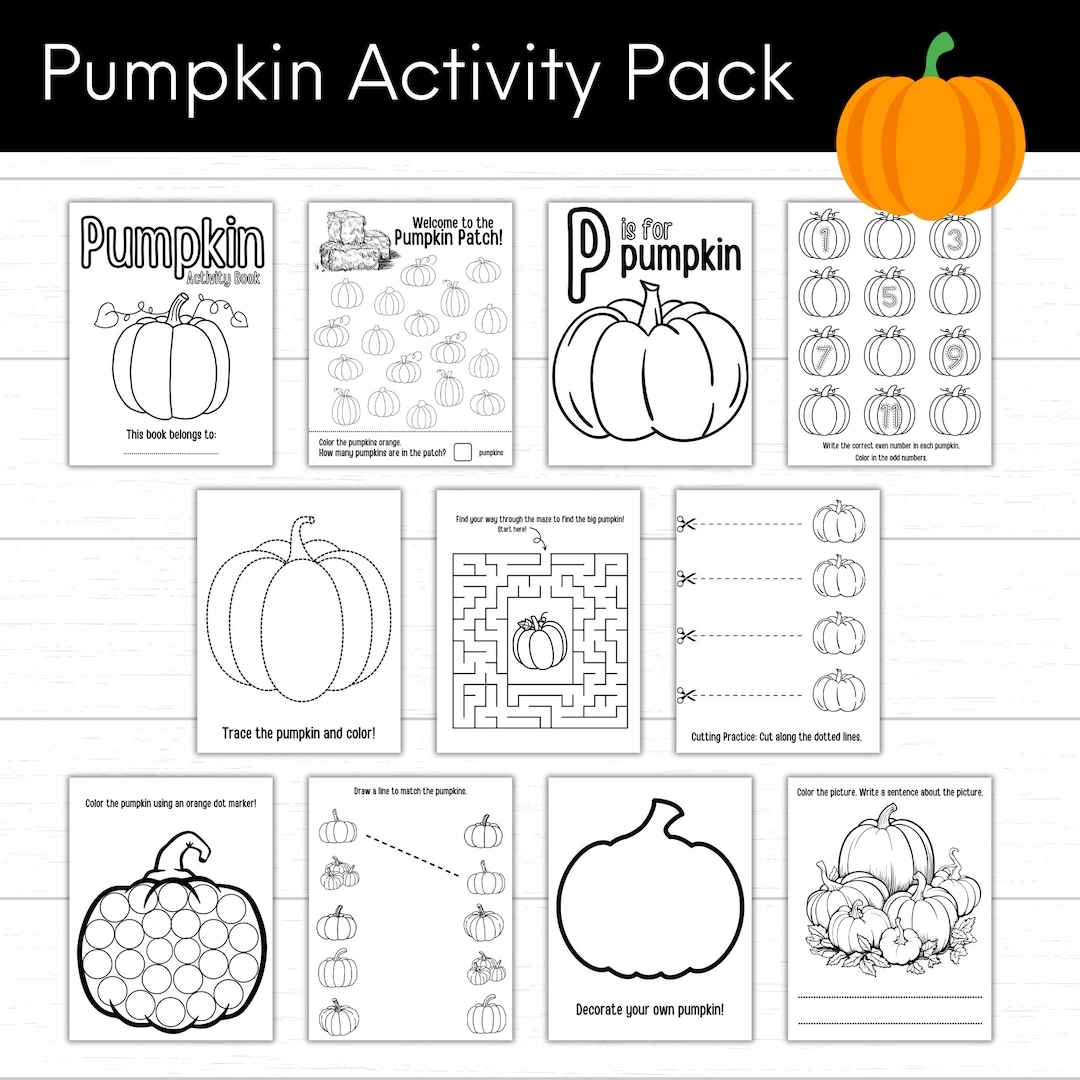 Pumpkin Activities Preschool Pumpkin Worksheets Printable Pumpkin Activities Pumpkin Bundle Fall Activities Autumn Pumpkin Activities Etsy