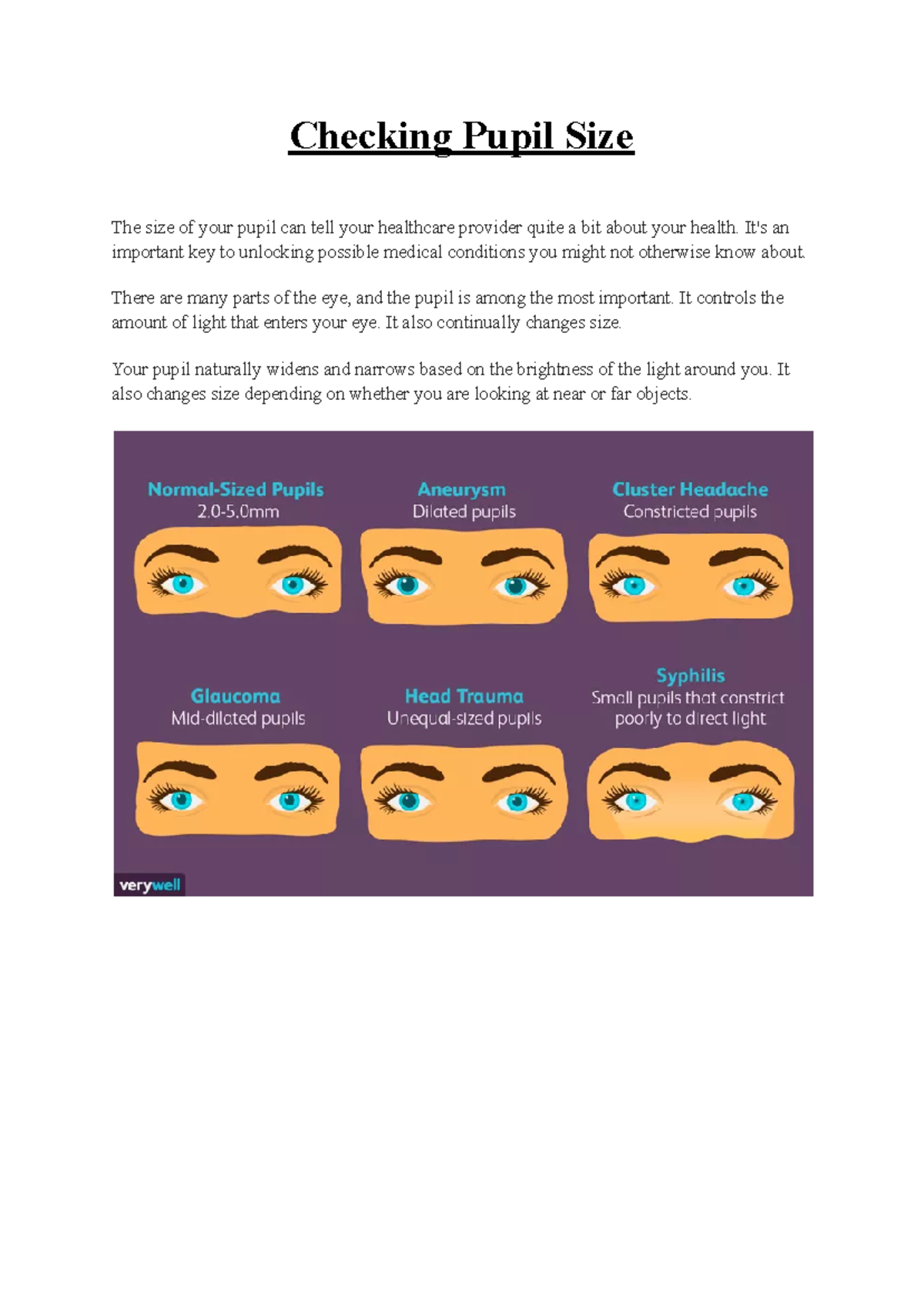 Pupil Examination And Health Insights Understanding Size And Response Studocu