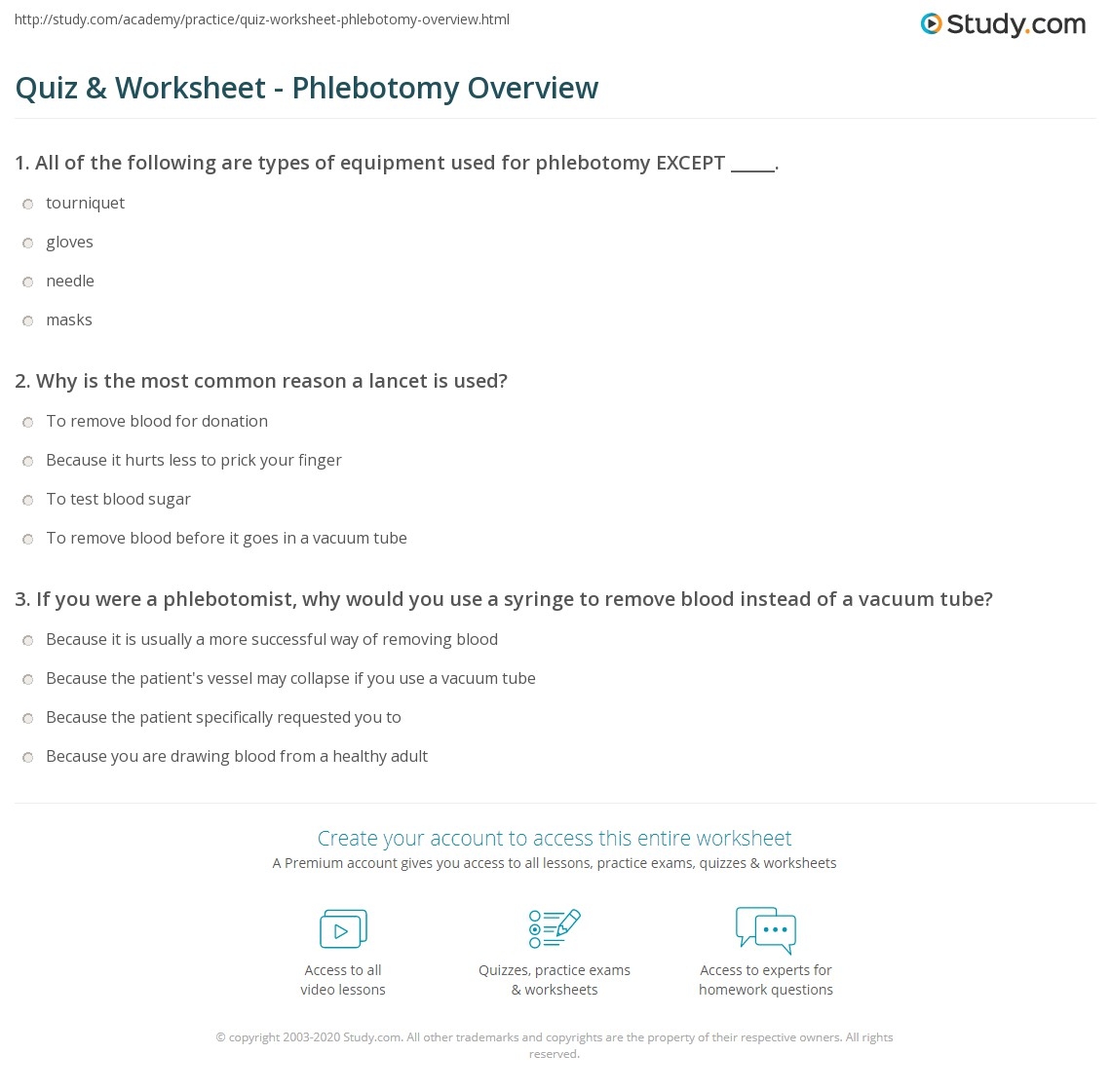 Pdf Printable Phlebotomy Worksheets Free