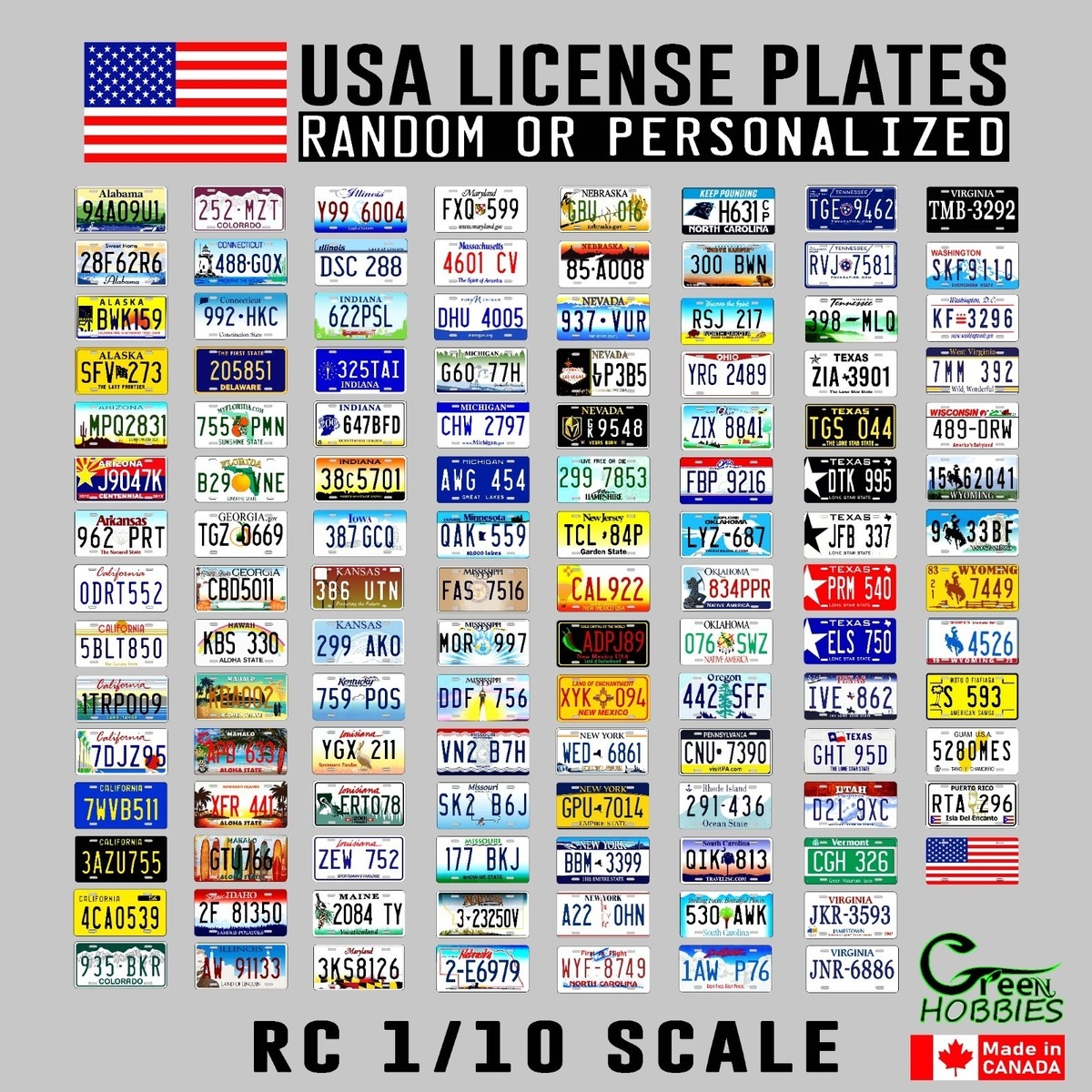 RC 1 10 USA STATES License Plate Scale Sticker American Number Plates Licence EBay RC 1 10 USA STATES License Plate Scale Sticker American Number Plates Licence EBay