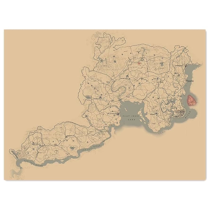 RDR2 Poster Wall Art Video Game RDR2 Map Canvas Poster Aesthetic Painting Prints 30x40cm No Framed Amazon co uk Books