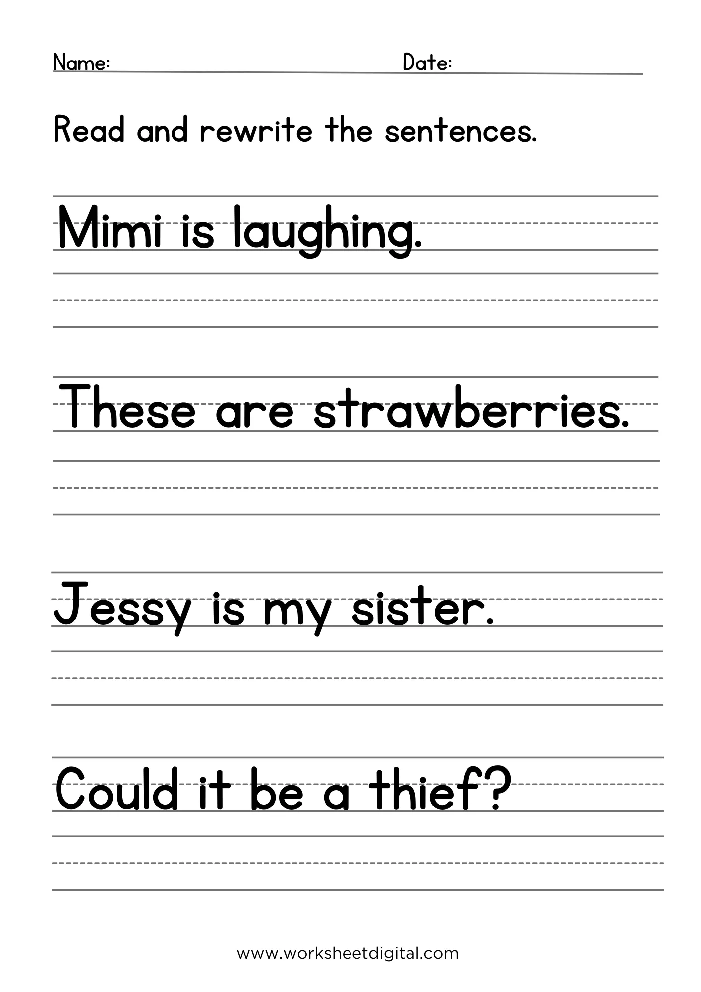 English Writing Printable Worksheets English Writing Printable Worksheets