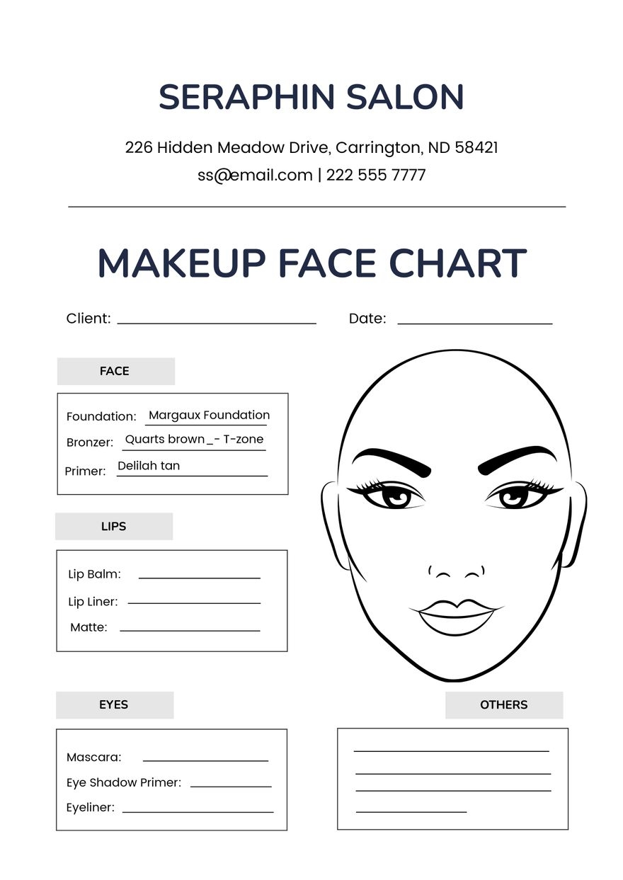 Printable Makeup Charts