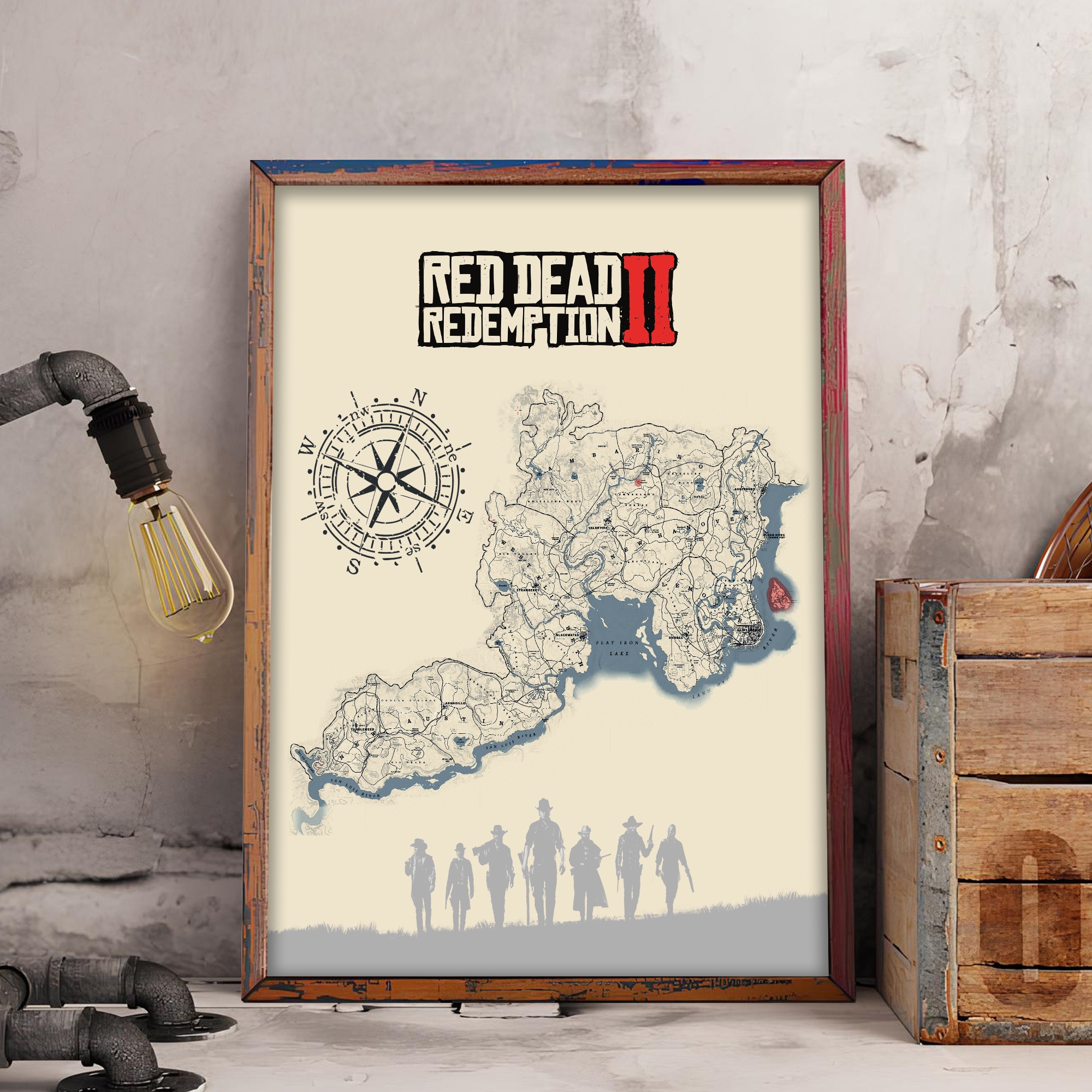Red Dead Redemption 2 Map Poster Inspire Uplift
