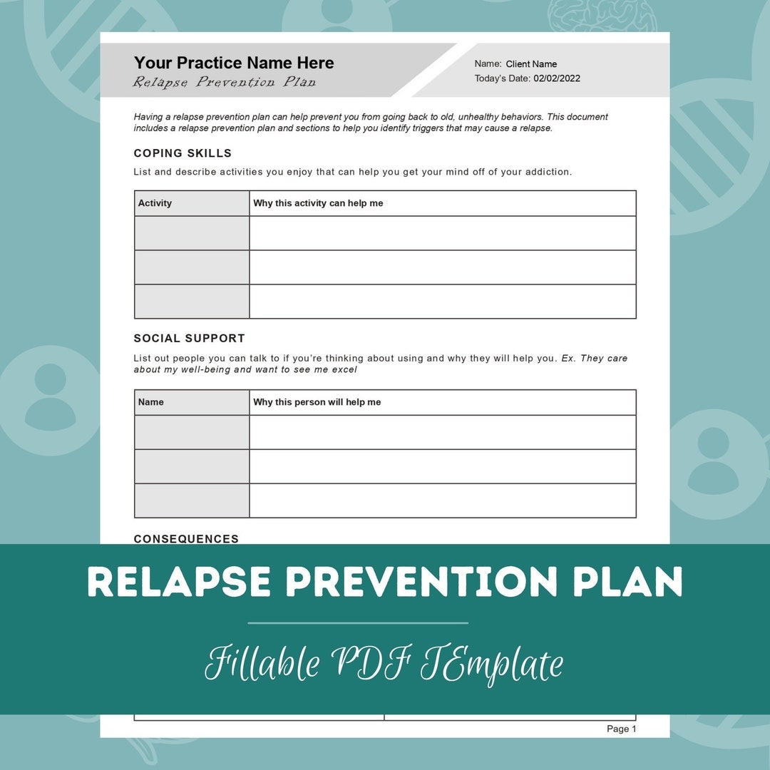 Relapse Prevention Plan Worksheet Editable Fillable PDF For Counselors Psychologists Psychiatrists Social Workers Therapists Etsy Relapse Prevention Plan Worksheet Editable Fillable PDF For Counselors Psychologists Psychiatrists Social Workers Therapists Etsy