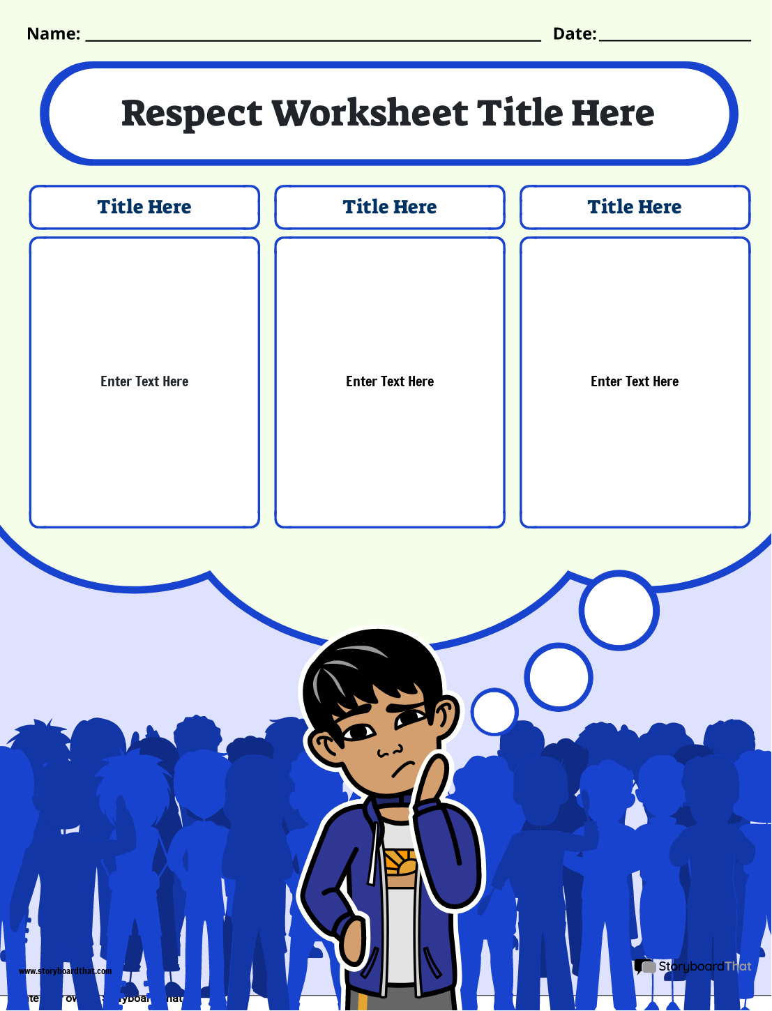 Respect Worksheets Create Customize With Storyboard That