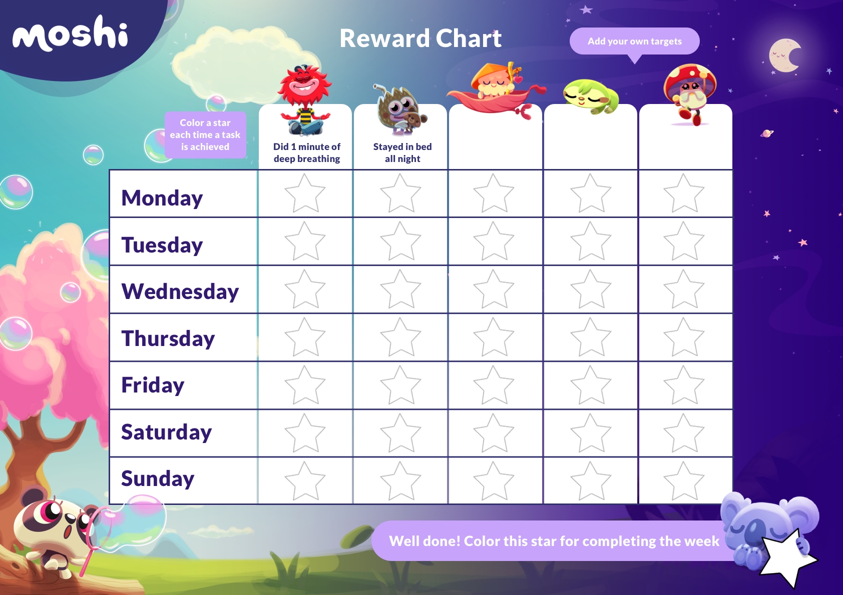 Free Printable Reward Charts For Toddlers