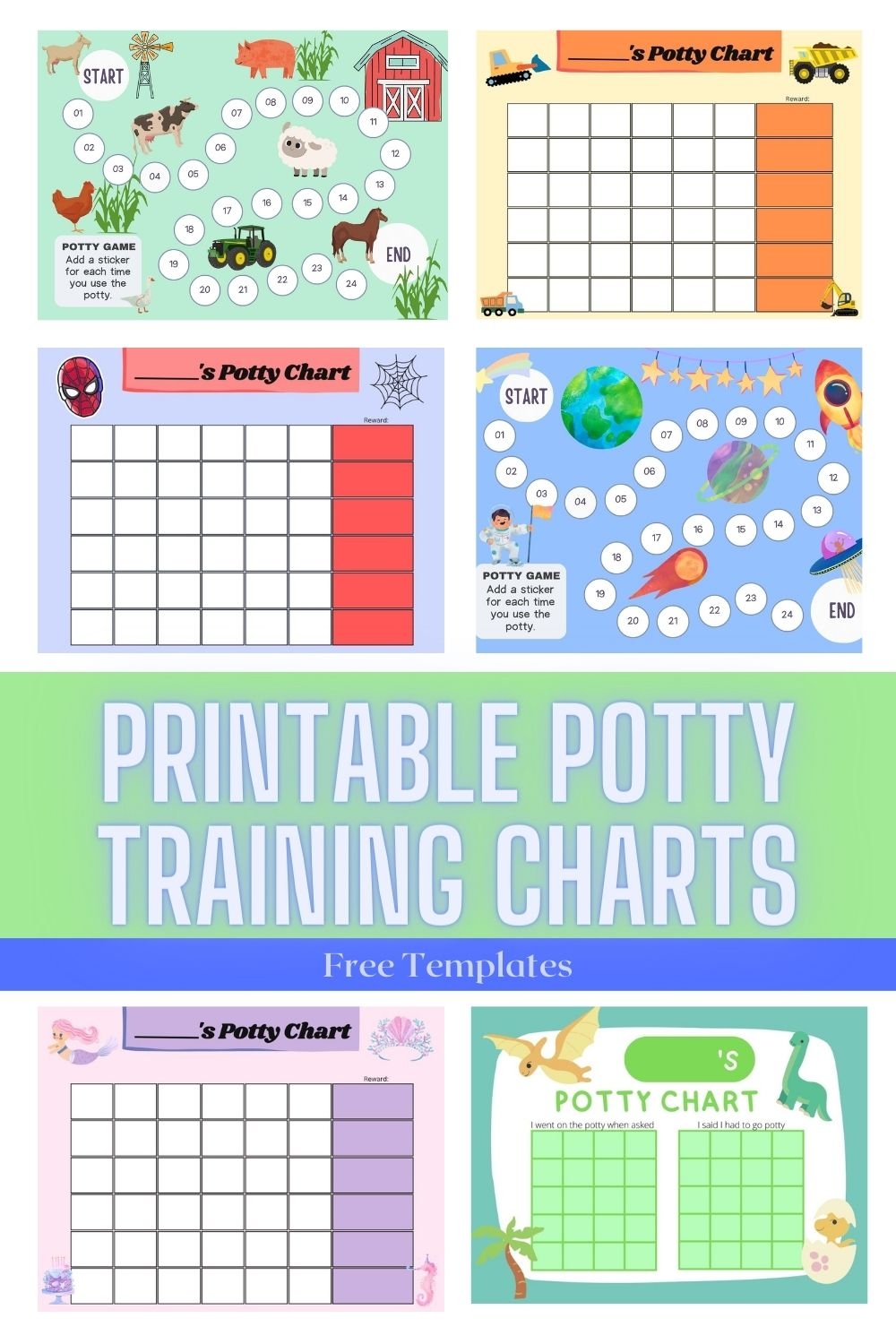 Reward Chart Potty Training Chart For Toddlers 10 Pack Reward System With Stickers For Girls Boys Toilet Success Children s Bathroom Training Chart