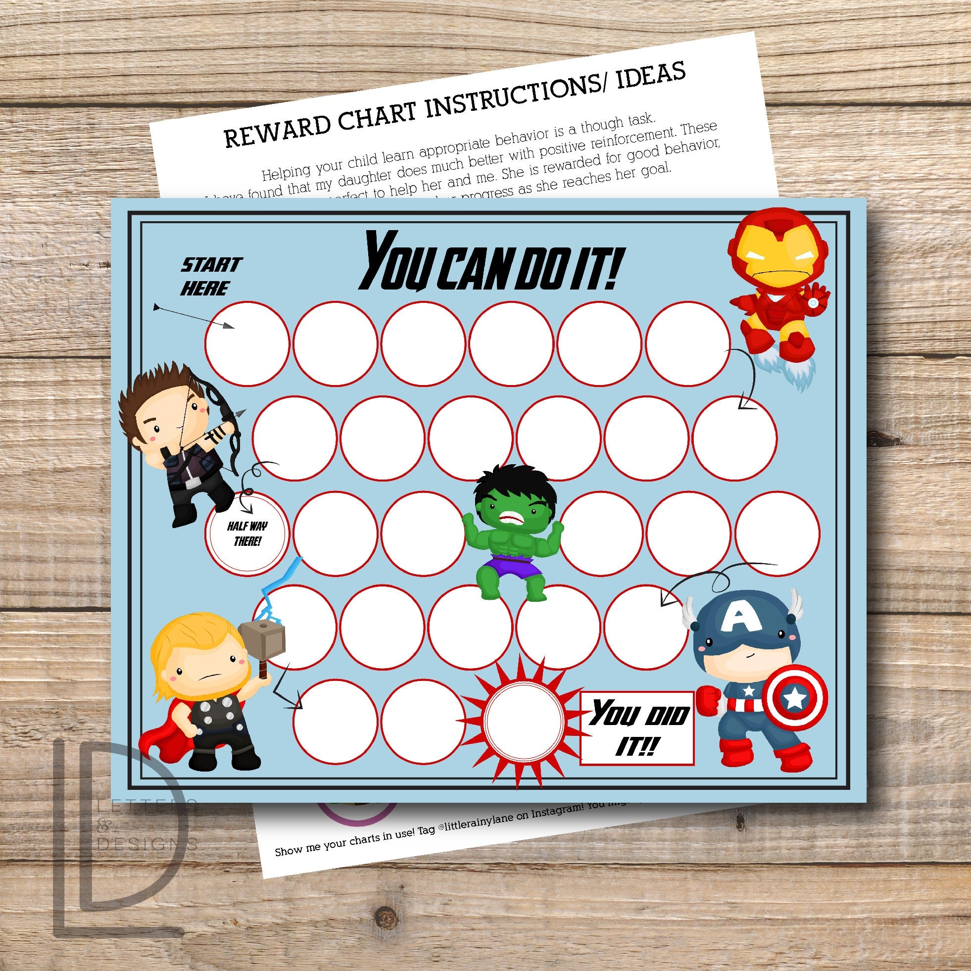 Sticker Chart Printable Superhero