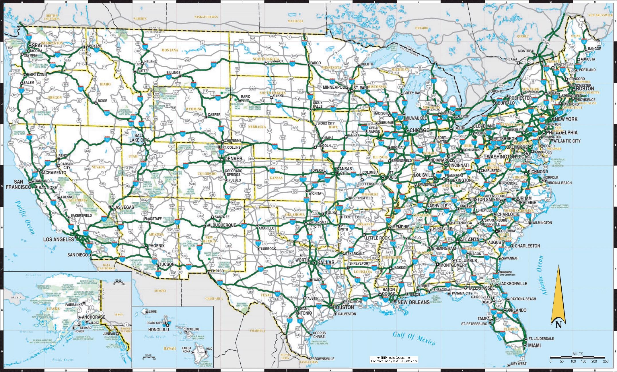 Printable Road Map Of Usa