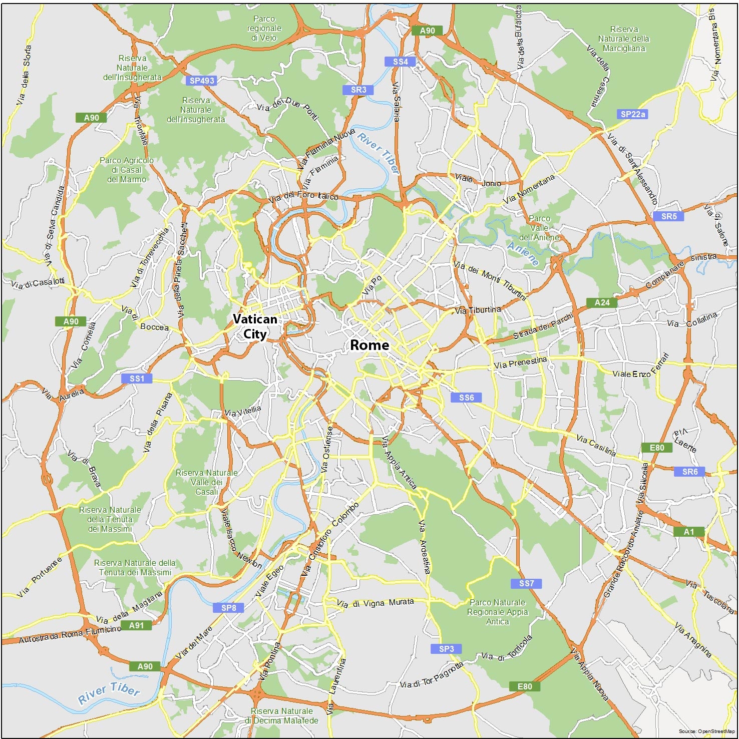 Rome Map Italy GIS Geography