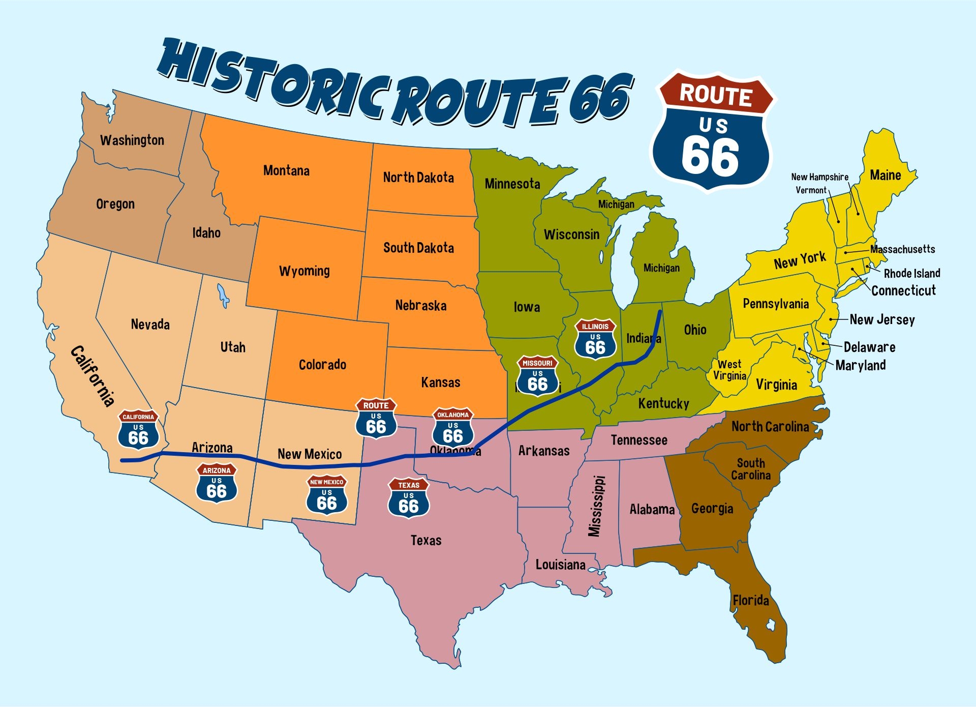 Route 66 Map Printable