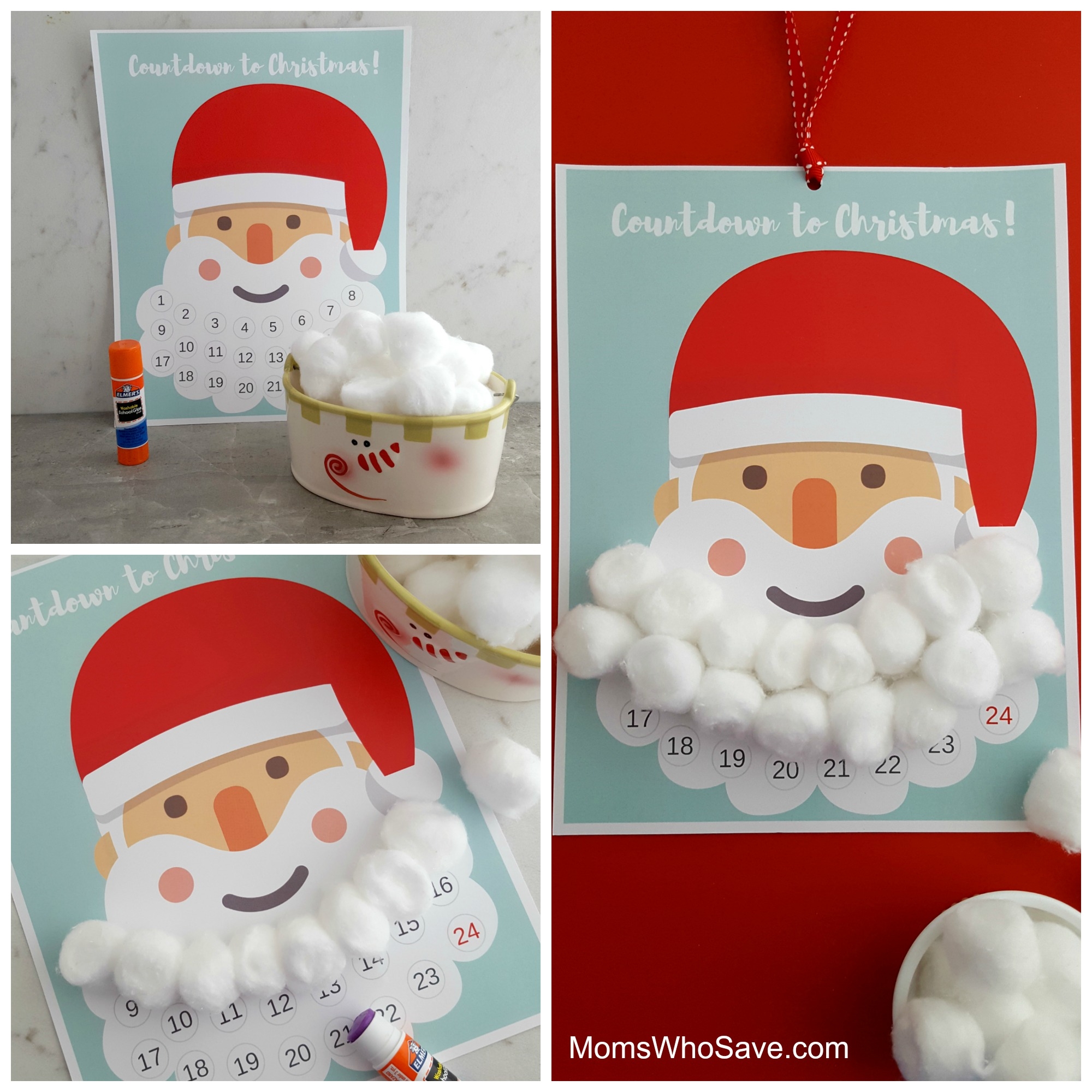 Santa Christmas Countdown Calendar Printable Free MomsWhoSave