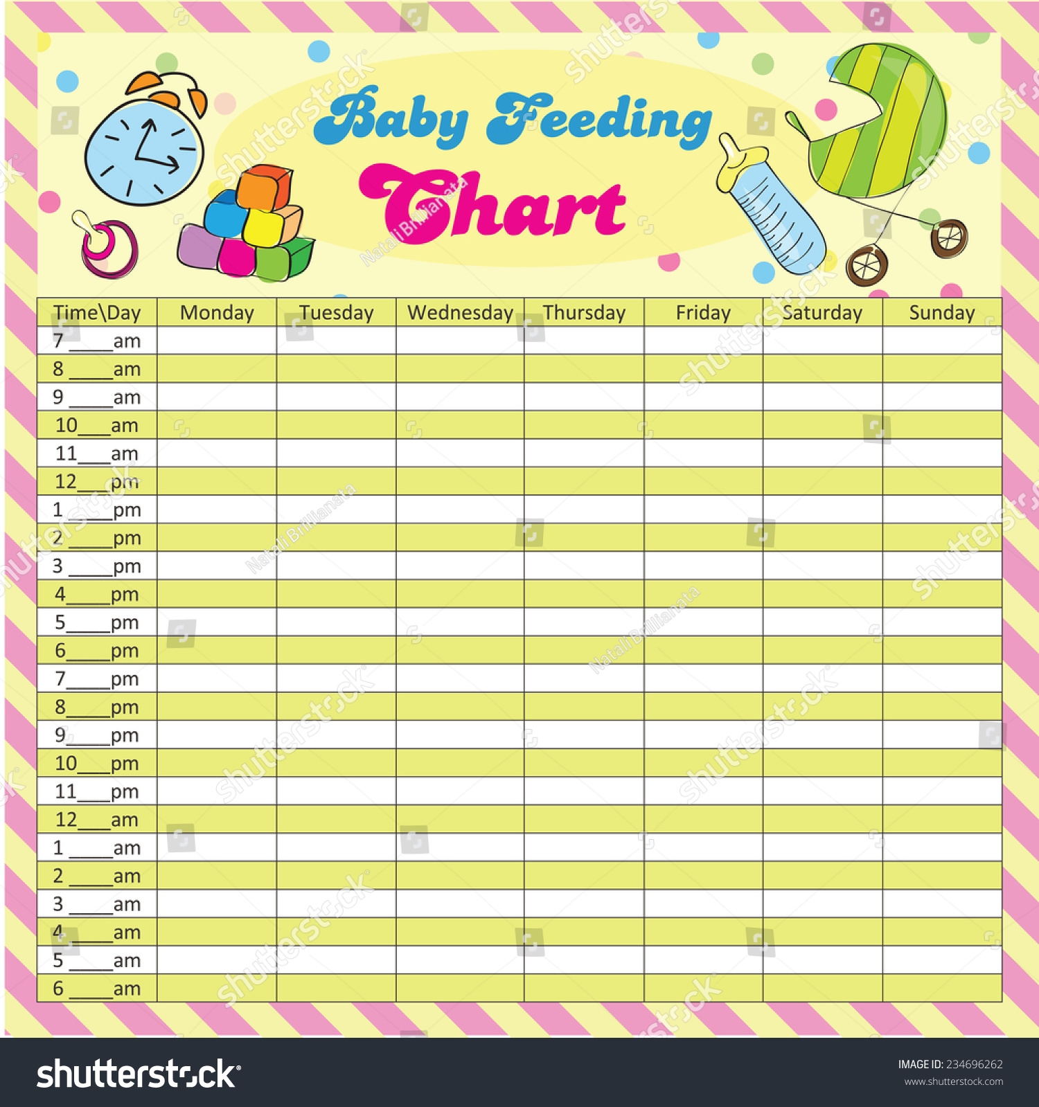 Schedule Template Baby Schedule Tracker 1 Thousand Daily Routine Chart Royalty Free Images Stock Photos