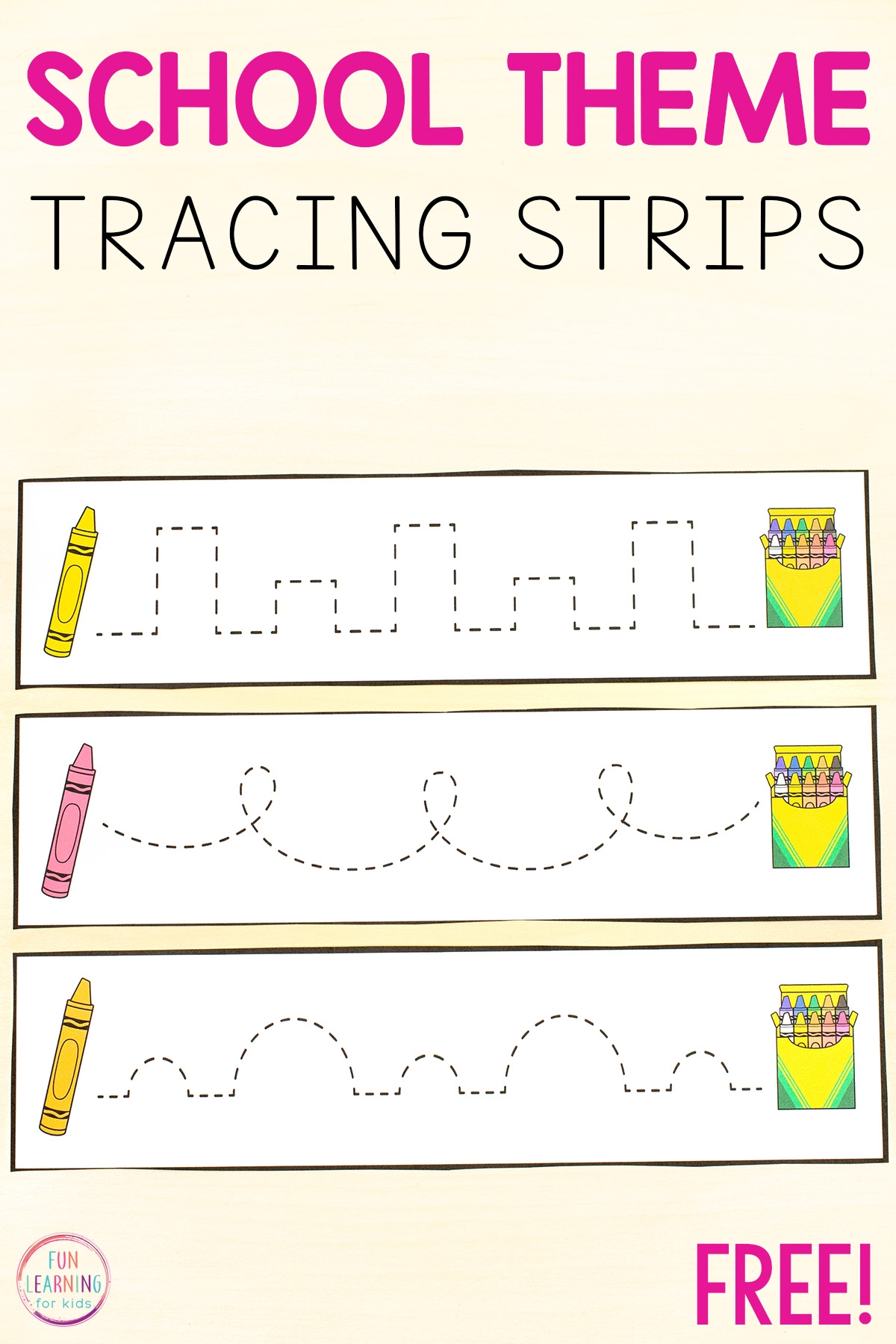 School Theme Tracing Strips For Pre Writing Practice School Theme Tracing Strips For Pre Writing Practice
