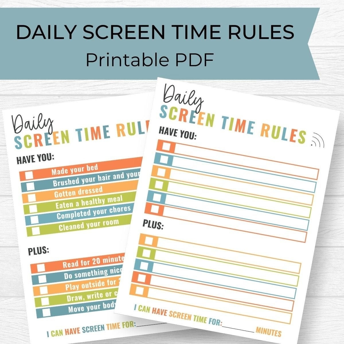 Printable Screen Time Chore Chart Printable Screen Time Chore Chart