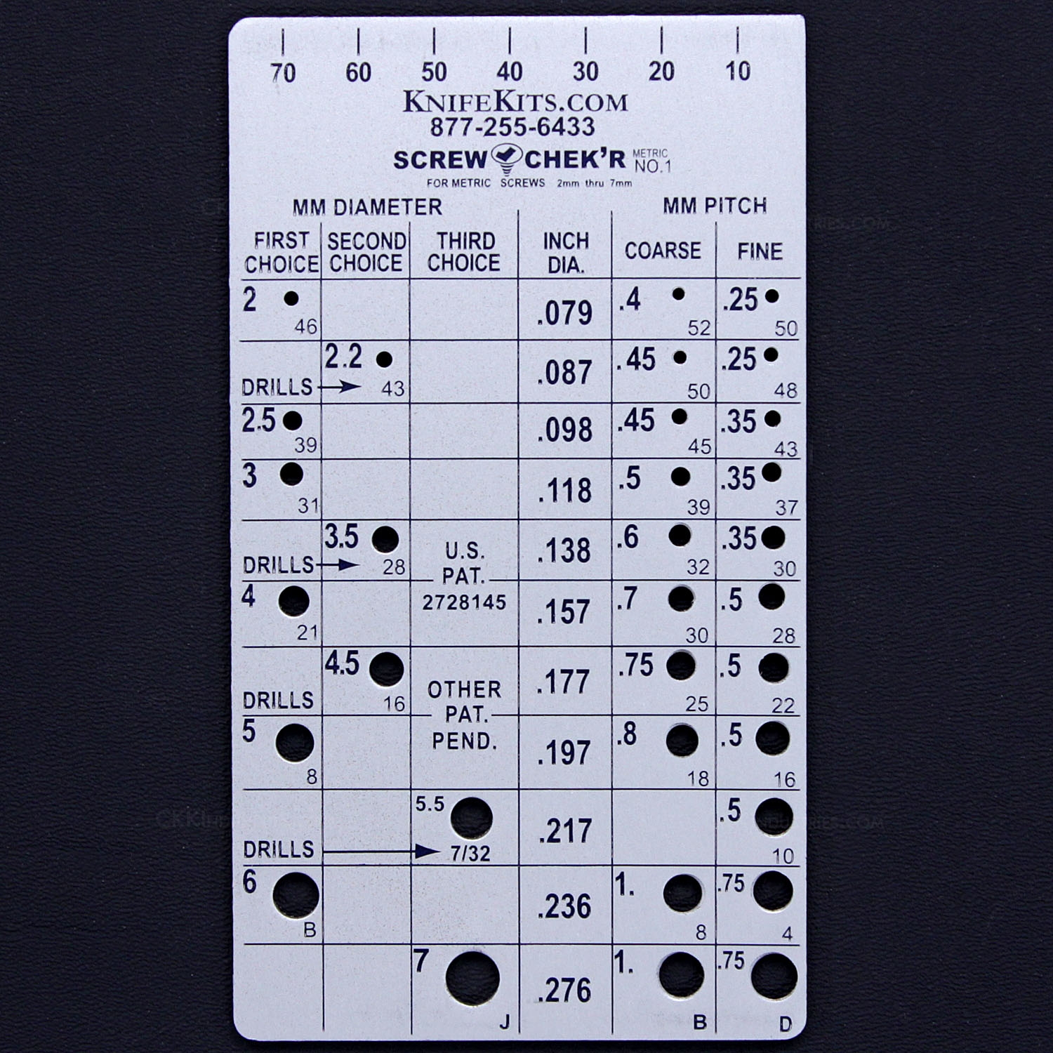 Screw Size Chart Printable