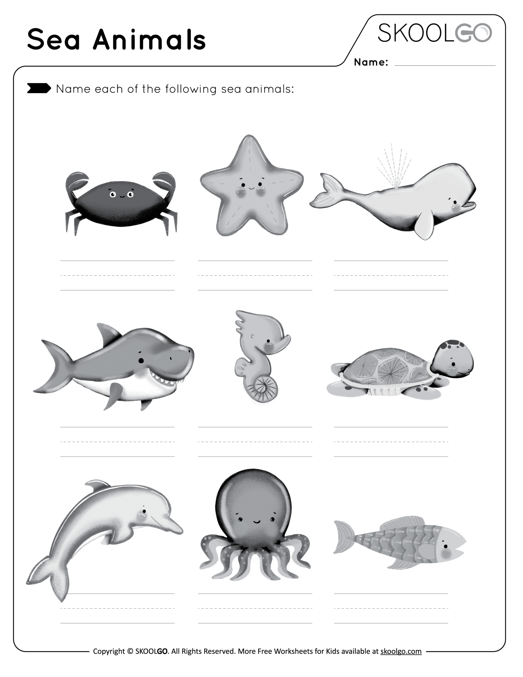 Sea Animal Worksheet Engaging Activities For Oceanic Learning