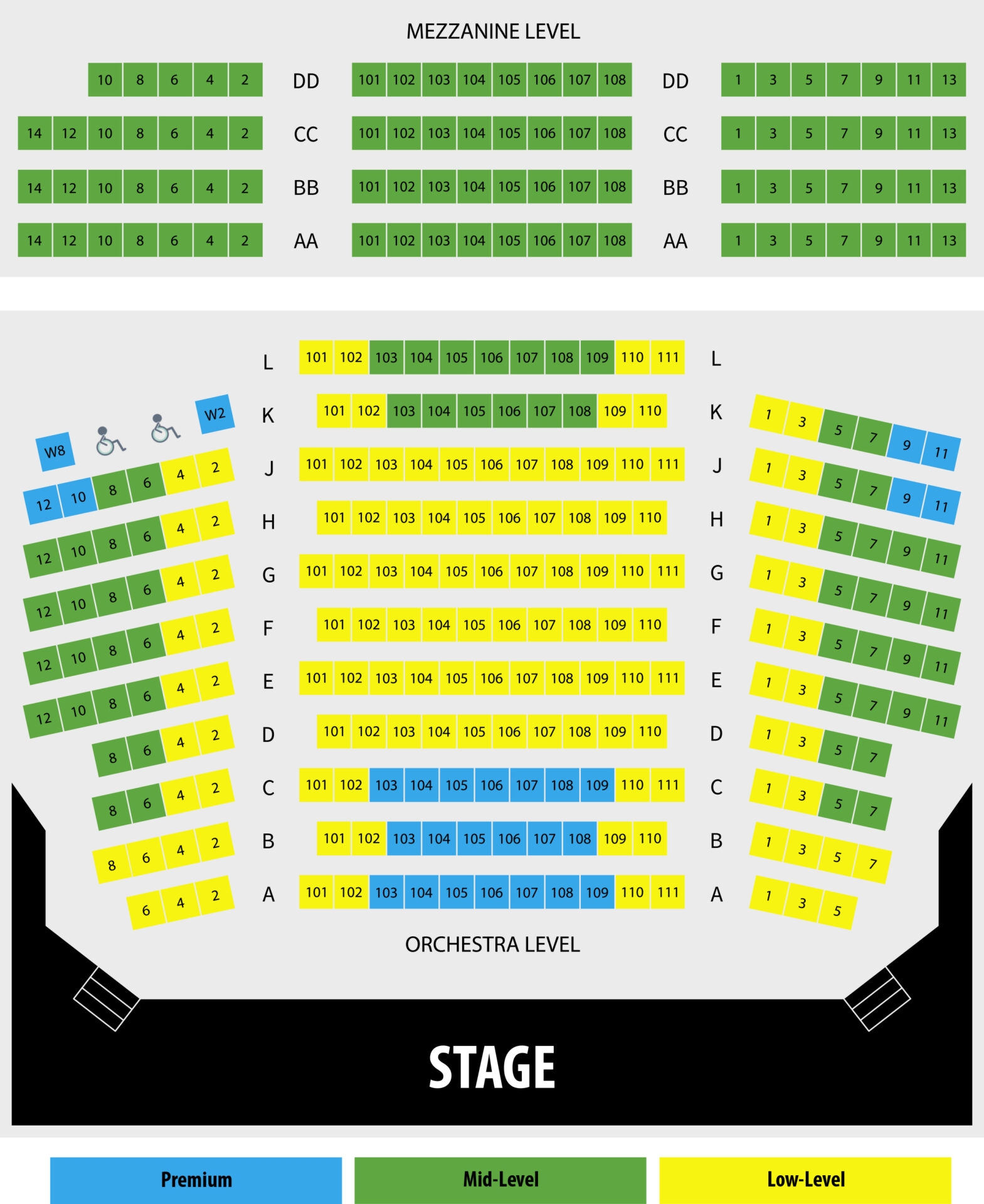Seat Map Bristol Riverside Theatre