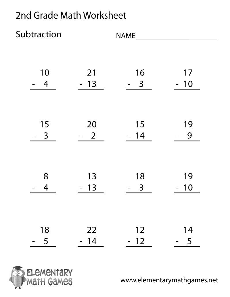 Free Printable Second Grade Math Worksheets