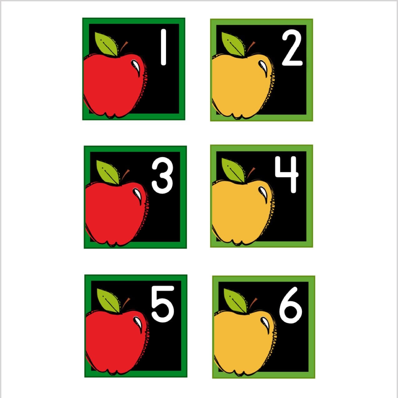 September Apple Calendar Numbers With Black Backgrounds Kinder Craze