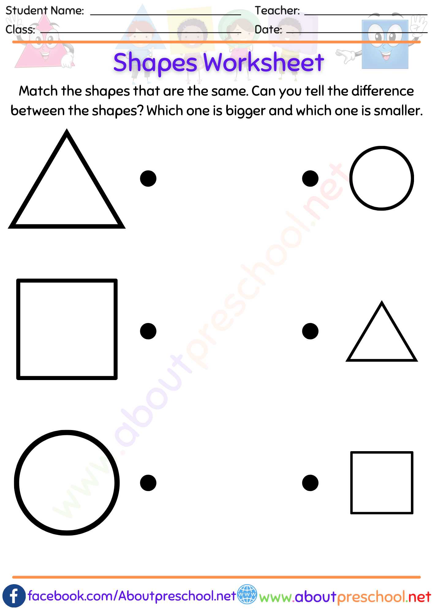 Shapes Worksheet About Preschool