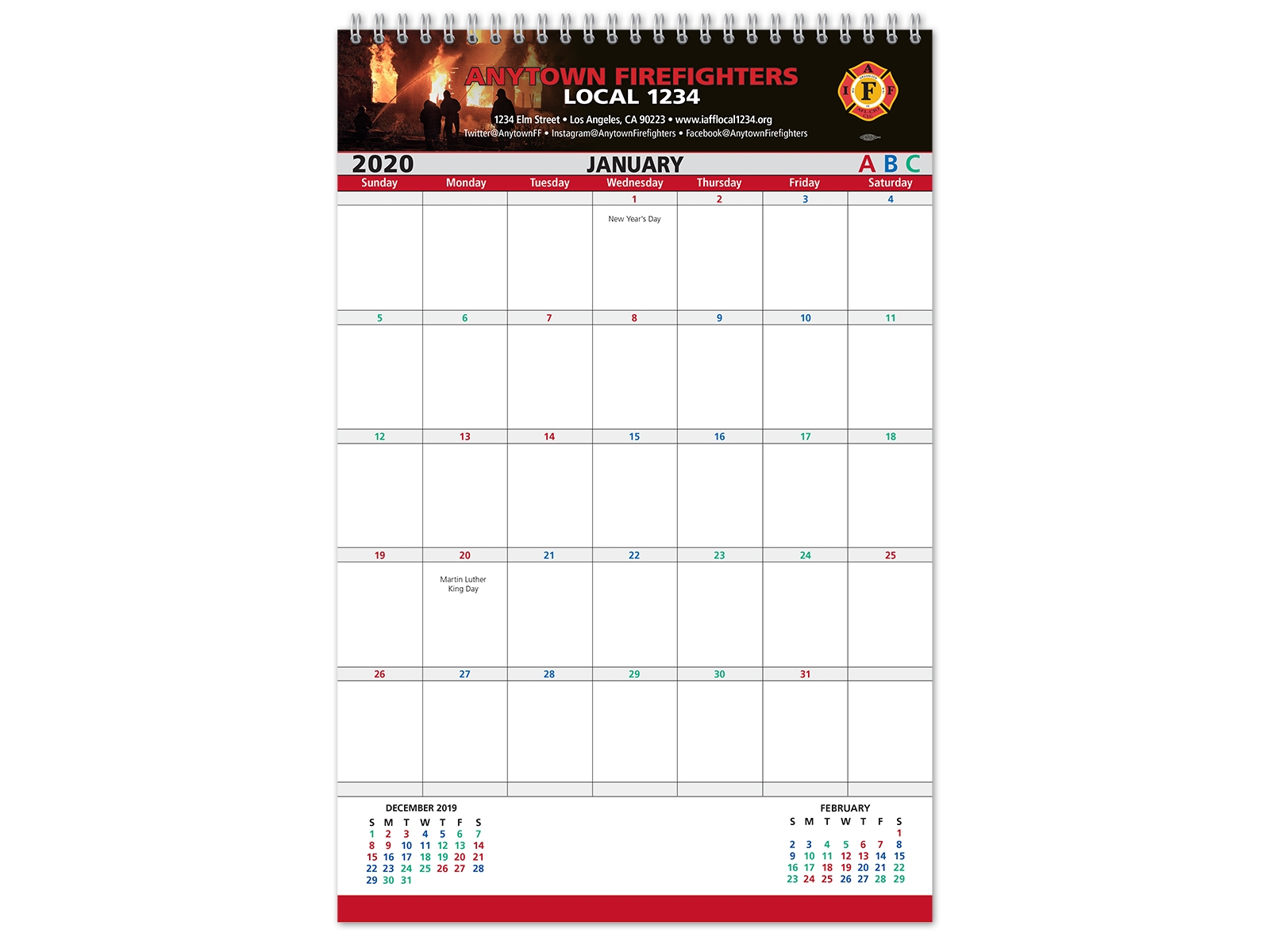 Shift Calendars Firefighters Print Design