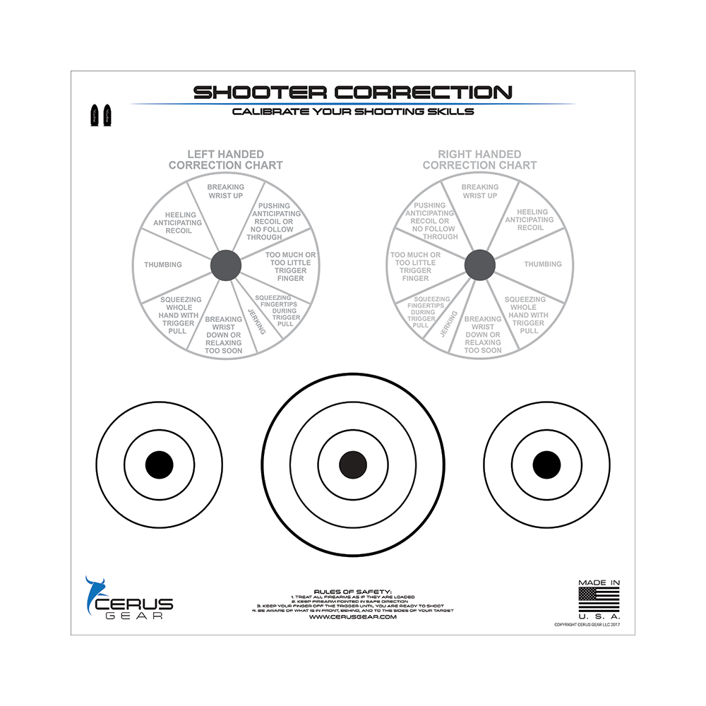 Shooting Correction Target Charts Tactical Shooting Targets Worksheets Library