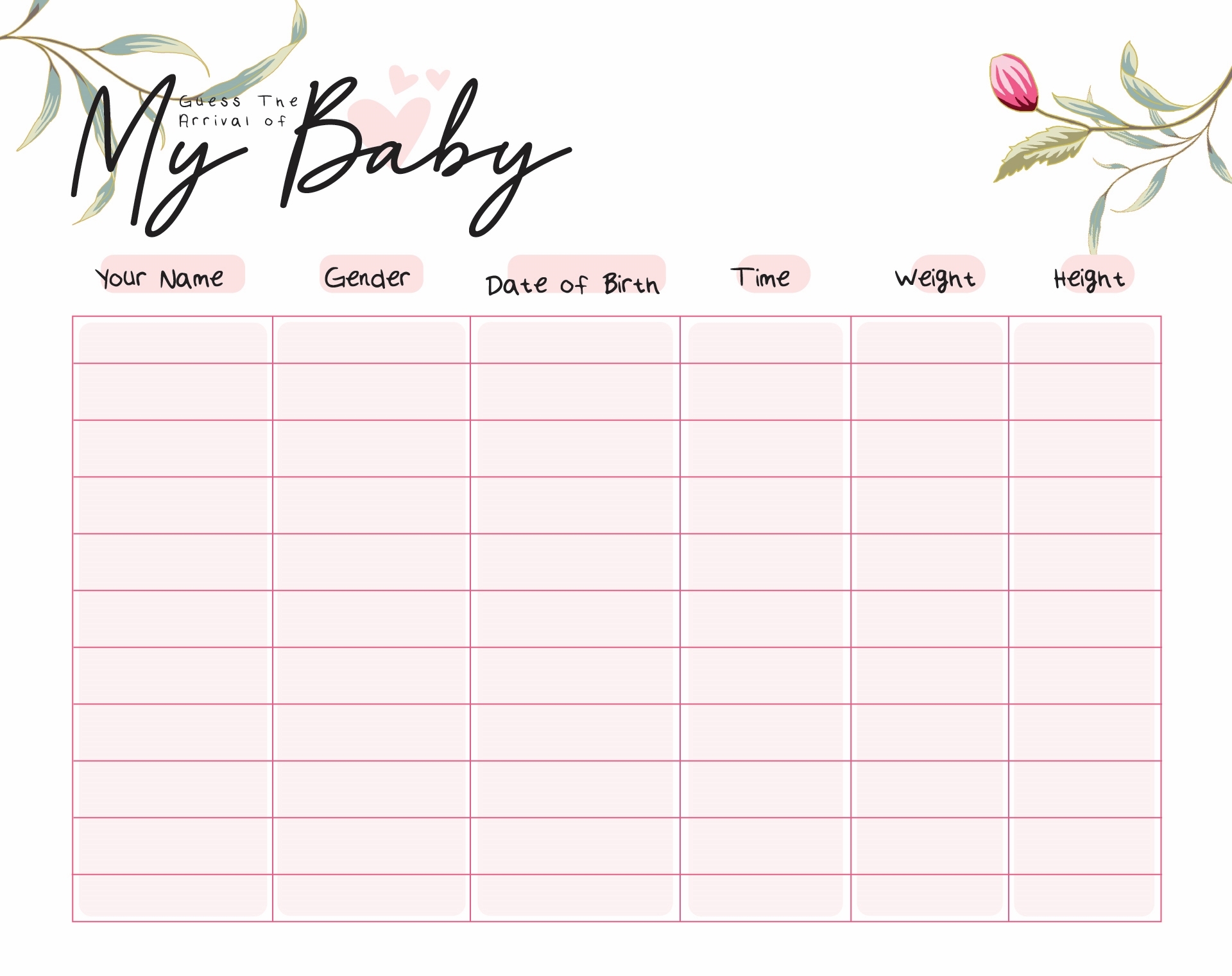 Shower Game Baby Due Date Calendar Printable Guessing Game Baby Due Date Calendar Template Date Calendar