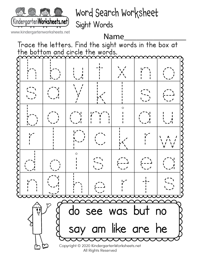 Word Search Worksheets Printable