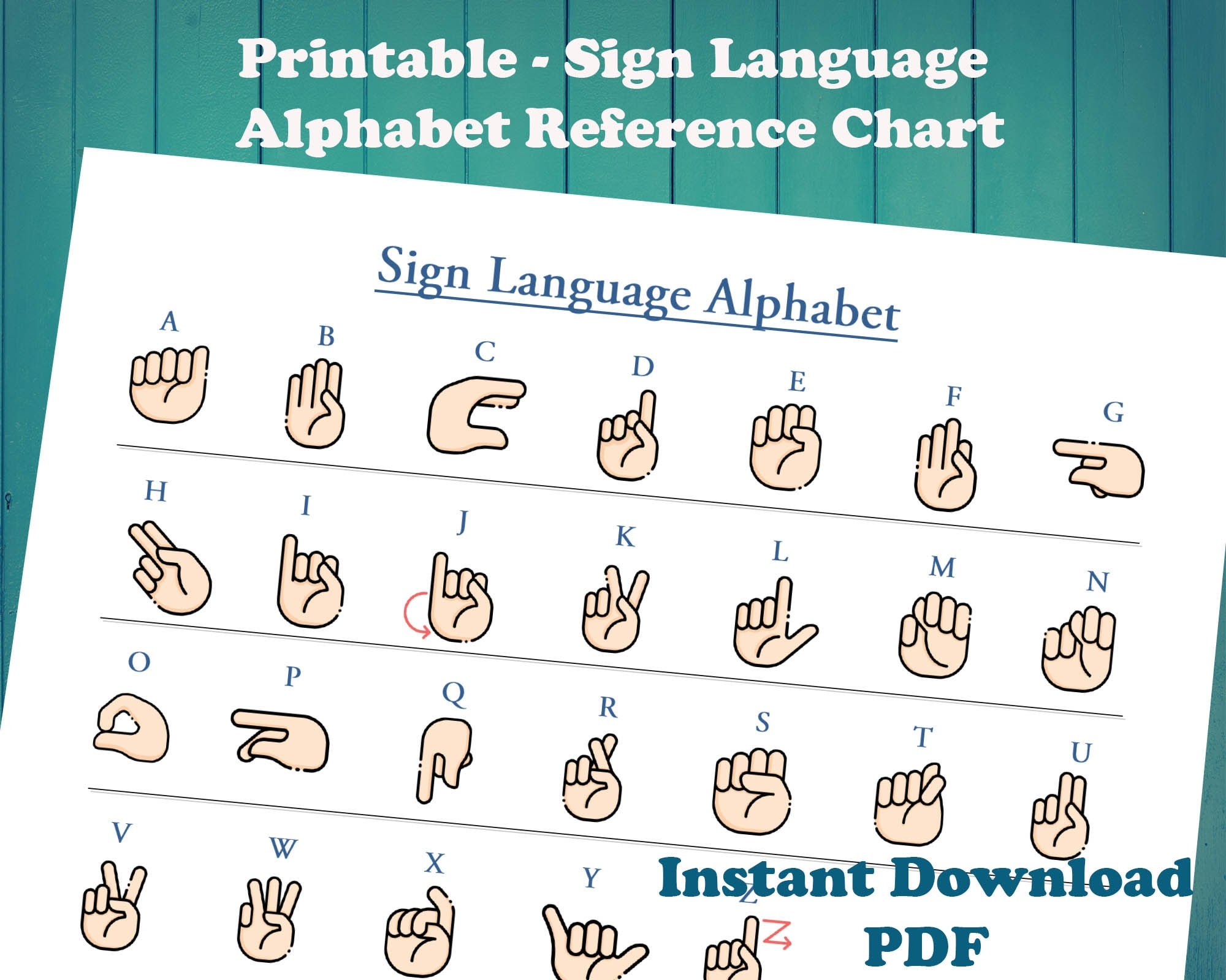 American Sign Language Chart Printable American Sign Language Chart Printable