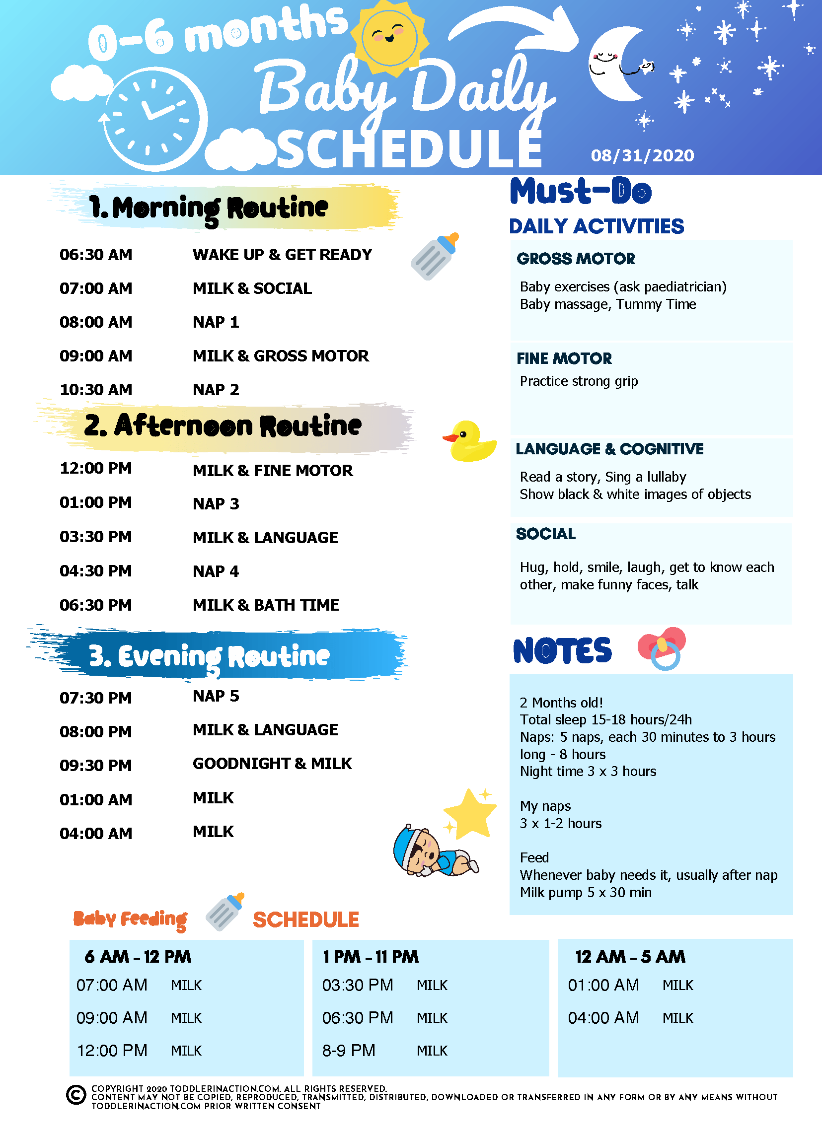 Baby Schedule Chart Printable