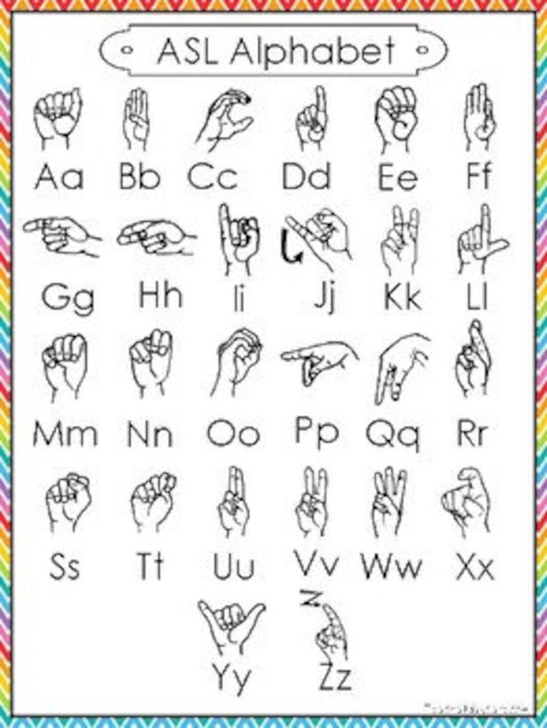 American Sign Language Alphabet Chart Printable