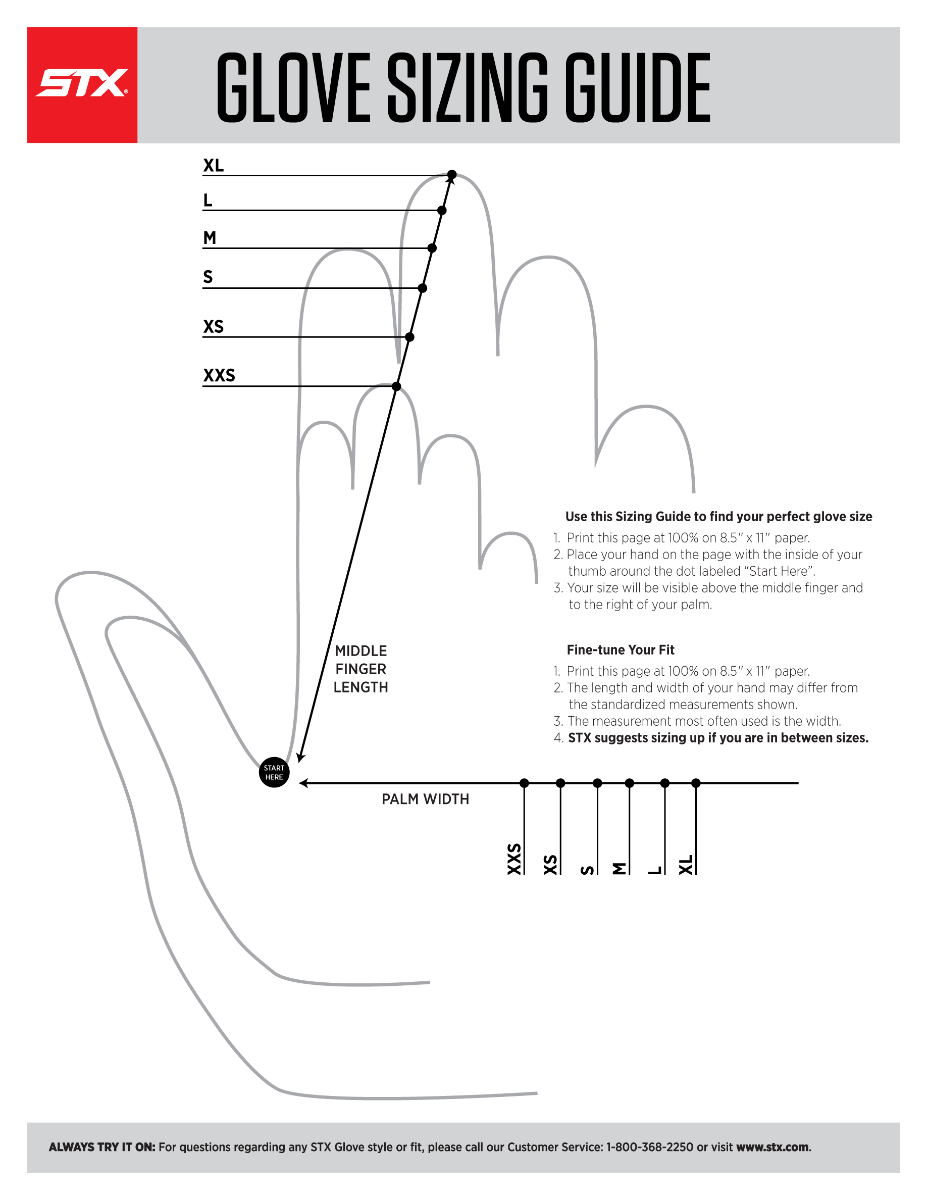 Size Charts Lacrosse STX Size Charts Lacrosse STX
