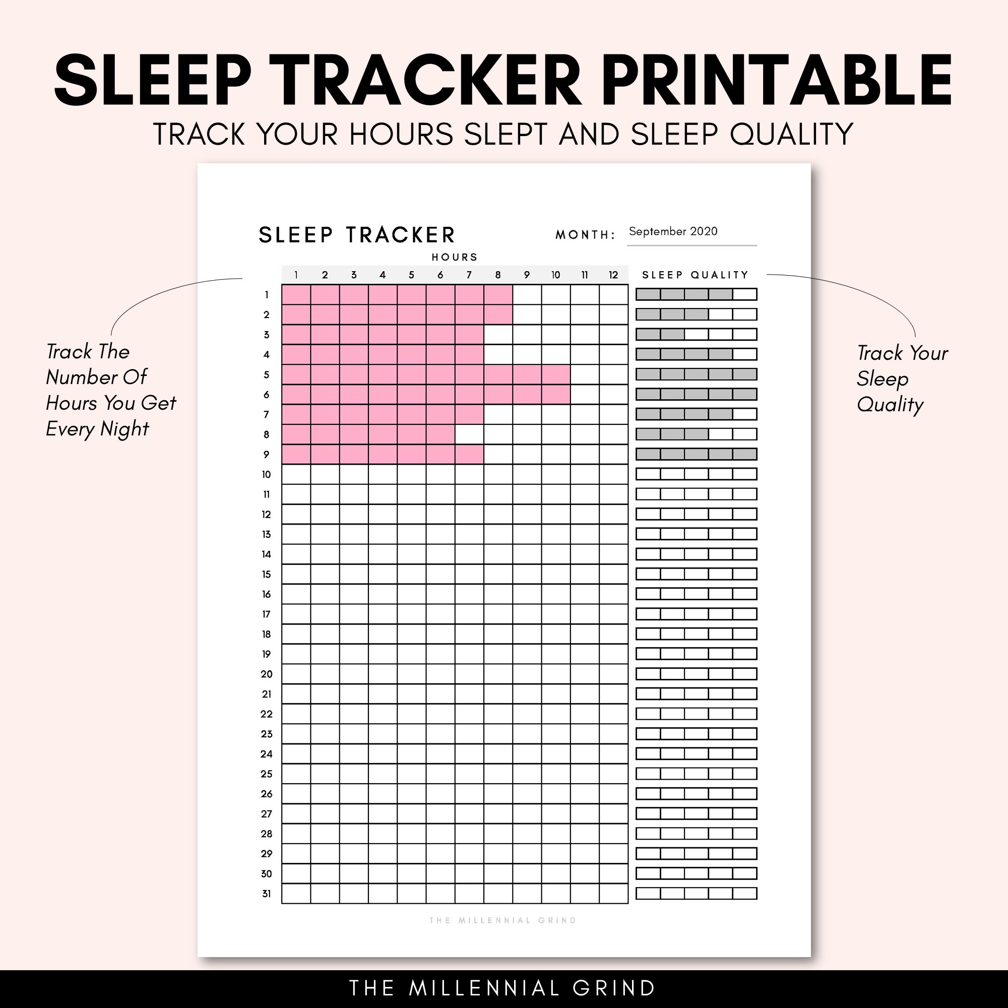 Sleep Tracker Printable Sleep Tracker Template Sleep Tracker Planner Sleep Tracker Insert Monthly Sleep Tracker Sleep Tracker PDF Etsy