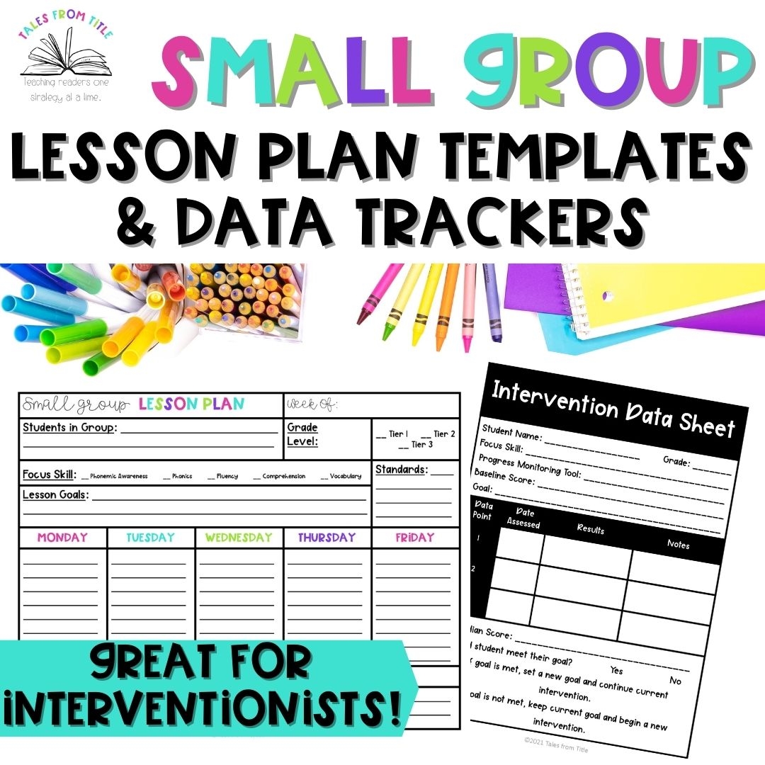 Small Group Lesson Plan Templates Lesson Goals Intervention Data Tracking Sheets Made By Teachers