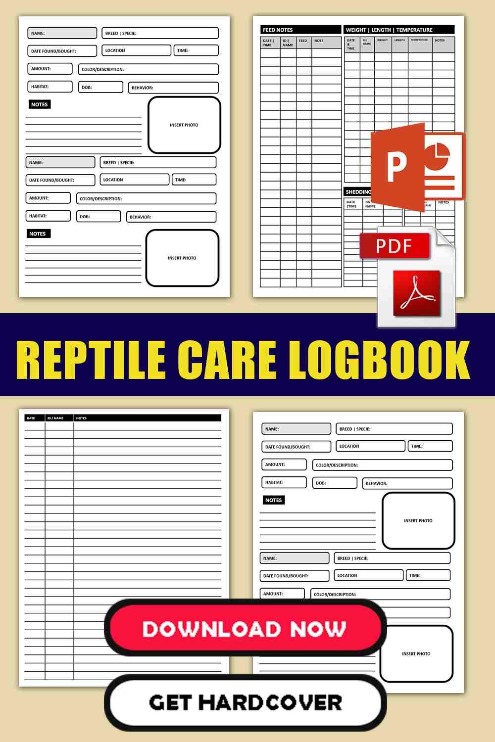 Snake Care Chart Template