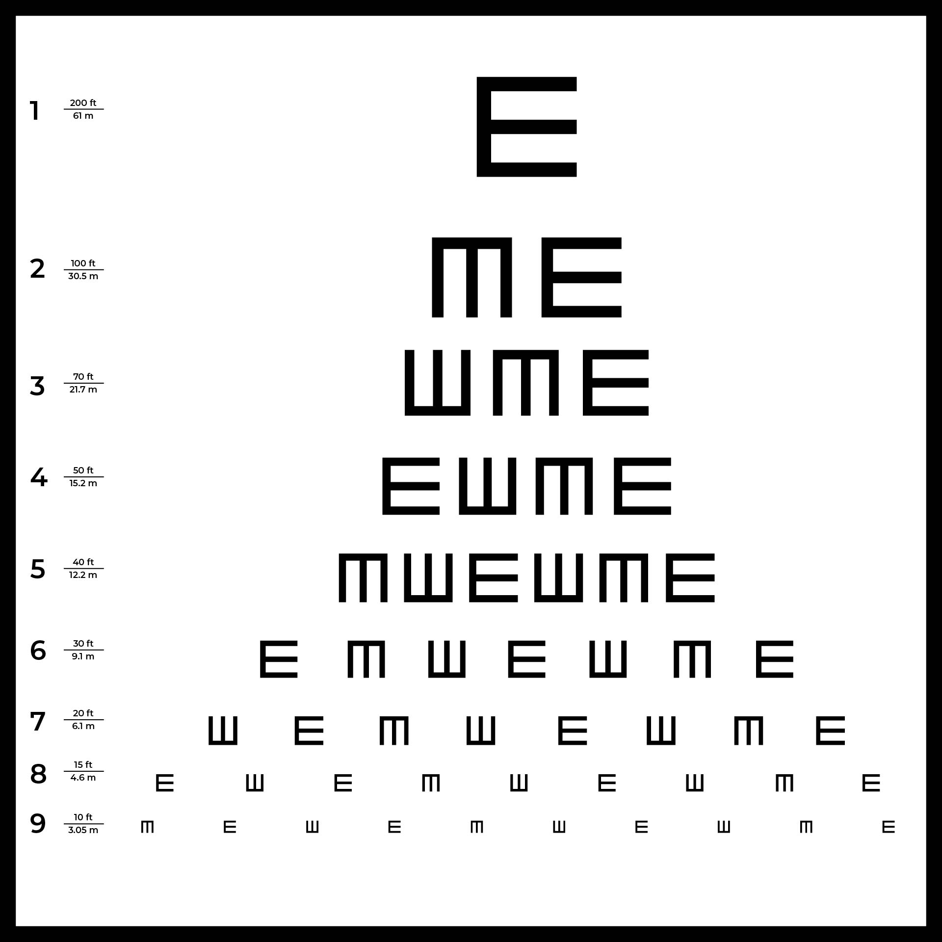 Snellen Eye Chart Free Printable