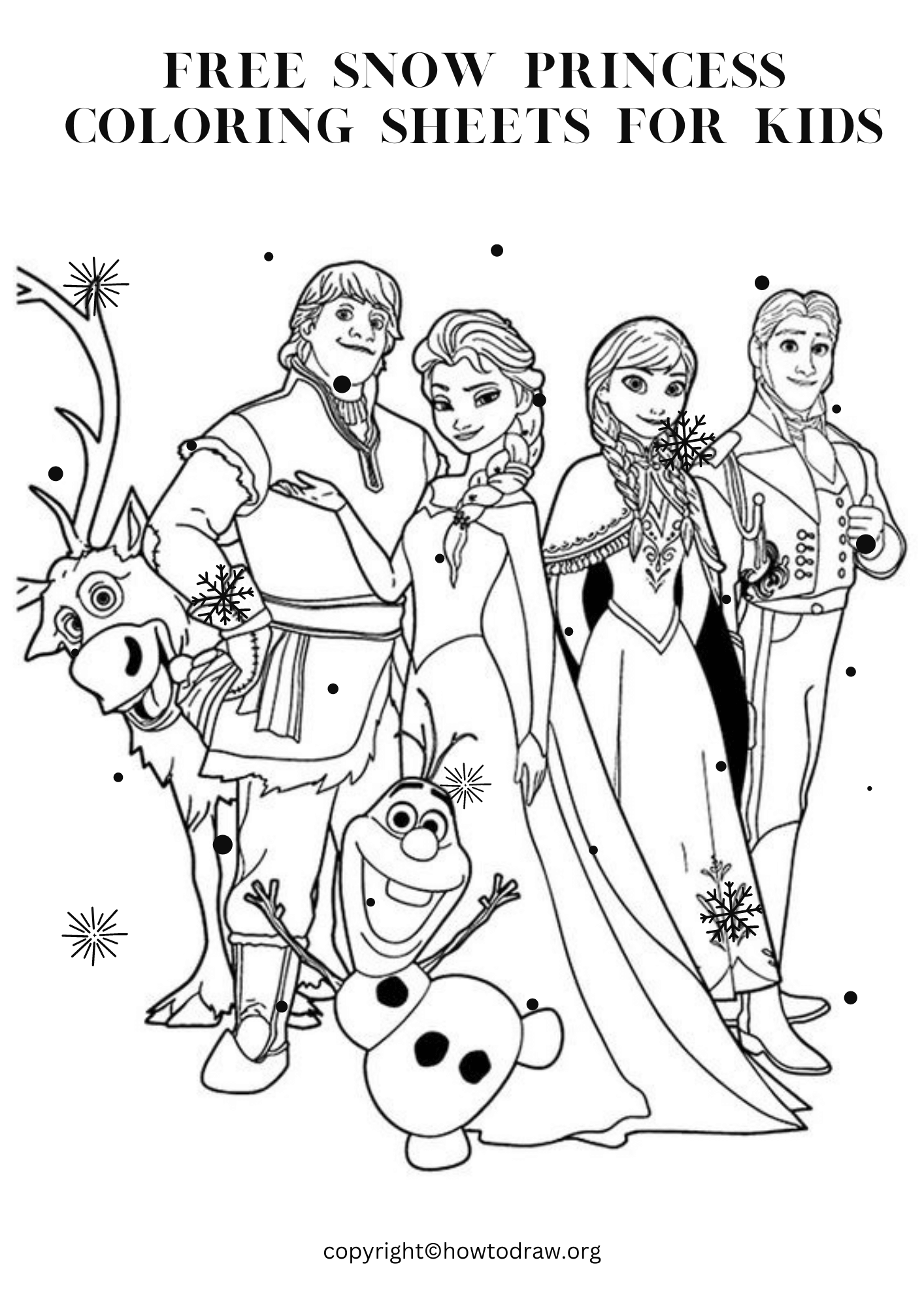 Snow Princess Coloring Page For Kids Free Printable 