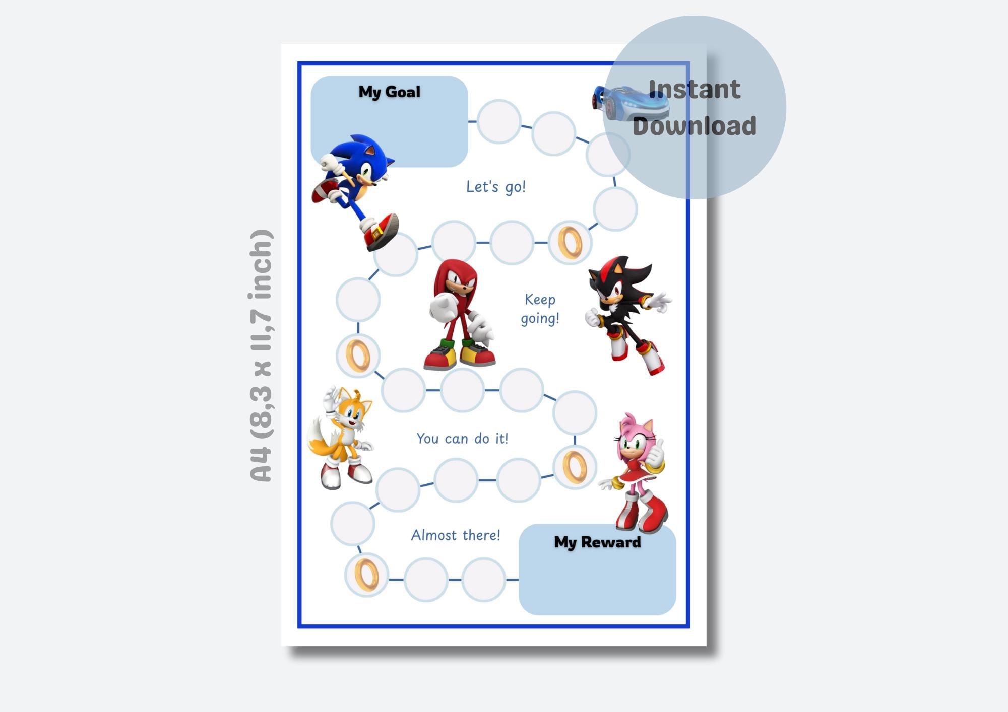 Sonic Reward Chart Template Etsy