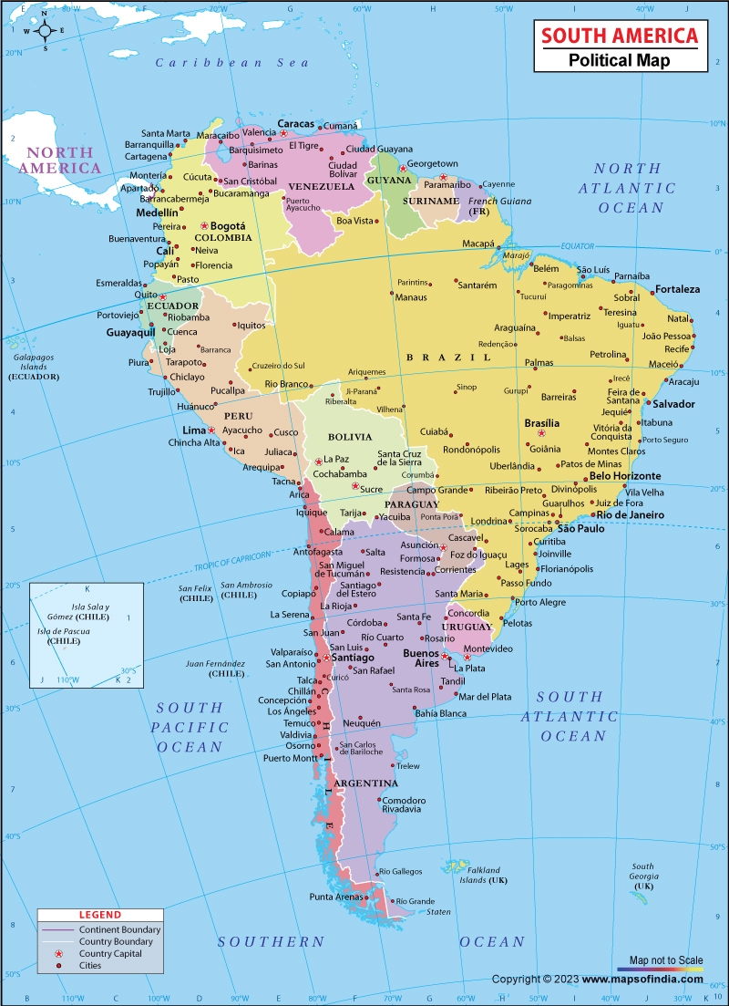 Printable Map Of South America Pdf