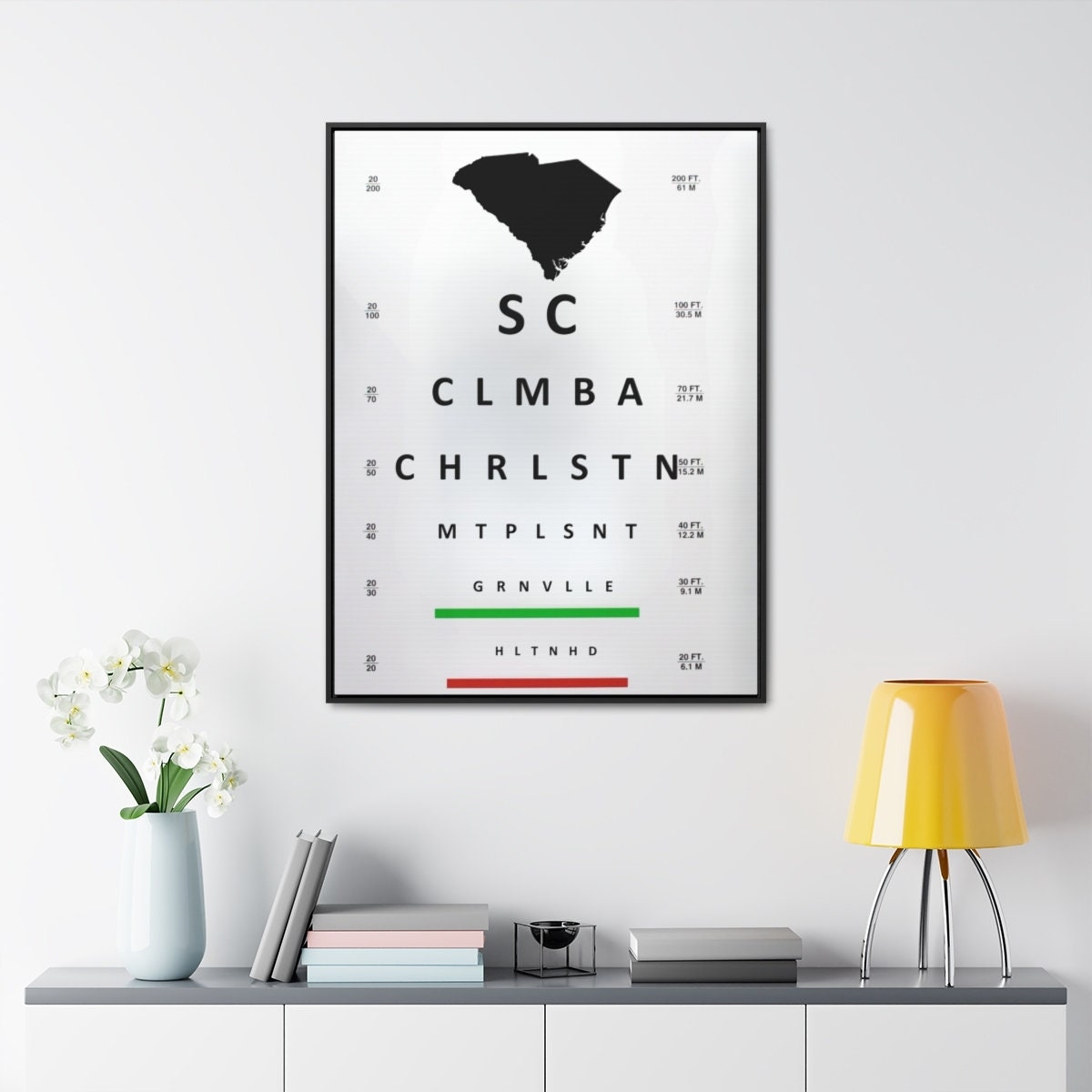 South Carolina Visual Acuity Chart Perfect Graduation Gift Wall Decor For Optometry Office Optical Gift Optometrist Optician Ophthalmology Etsy