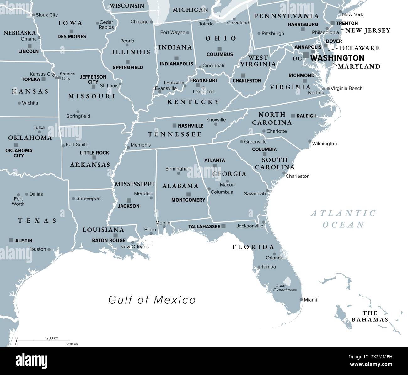 Southeast Region South Of The United States Gray Political Map Geographic And Cultural Region Also Referred To As The Southern United States Stock Photo Alamy Southeast Region South Of The United States Gray Political Map Geographic And Cultural Region Also Referred To As The Southern United States Stock Photo Alamy