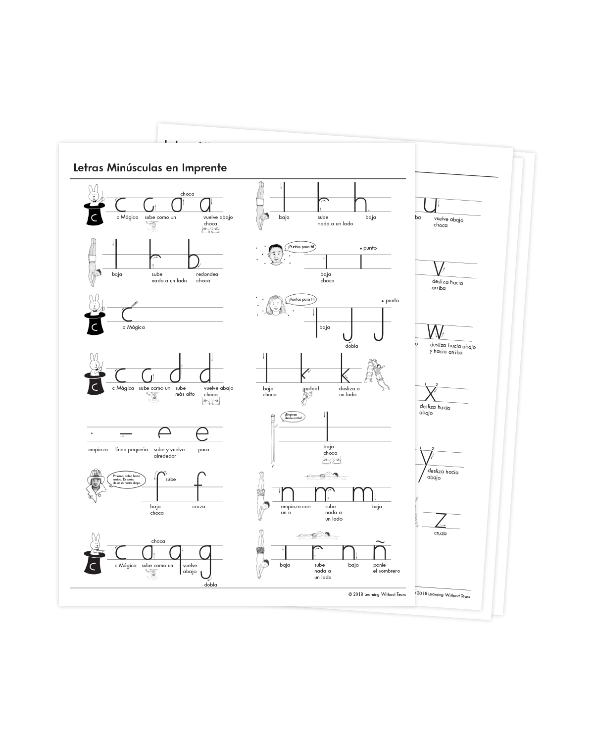 Spanish Print Letter Number Charts