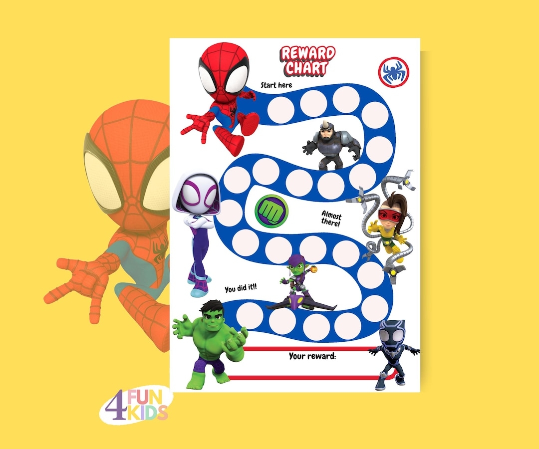 SPIDEY Reward Chart Printable Spiderman Behavior Chart Daily Chore Chart Kids Routine Sticker Chart Spidey Reward Chore Chart Etsy
