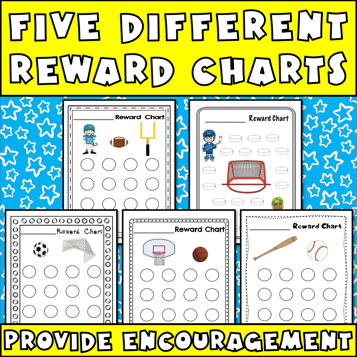 SPORTS Template For Reward Charts Behavior Sticker Chart Printable And Digital Caroline Koehler At Celavora Education