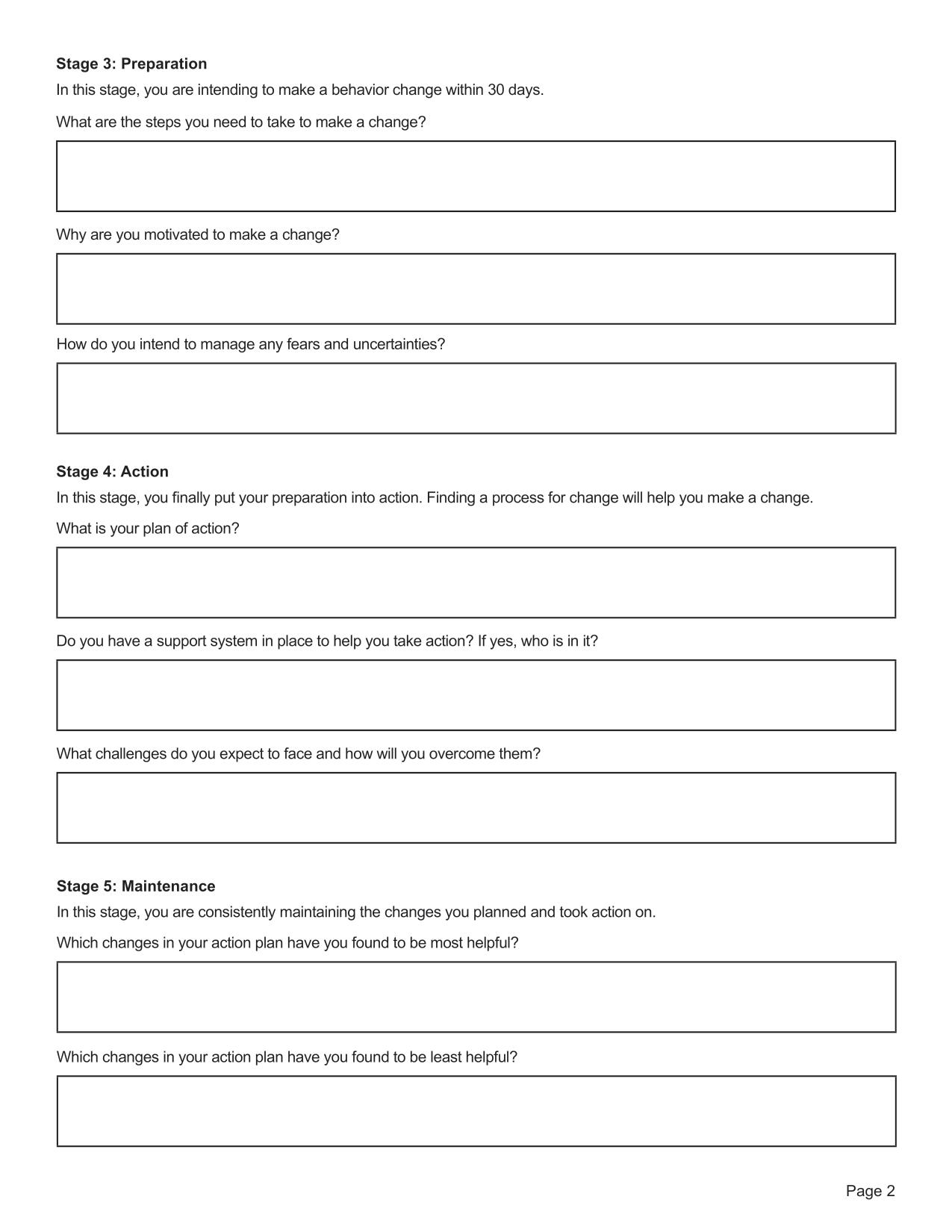 Stages Of Change Worksheet PDF Editable Fillable Printable Worksheets Library