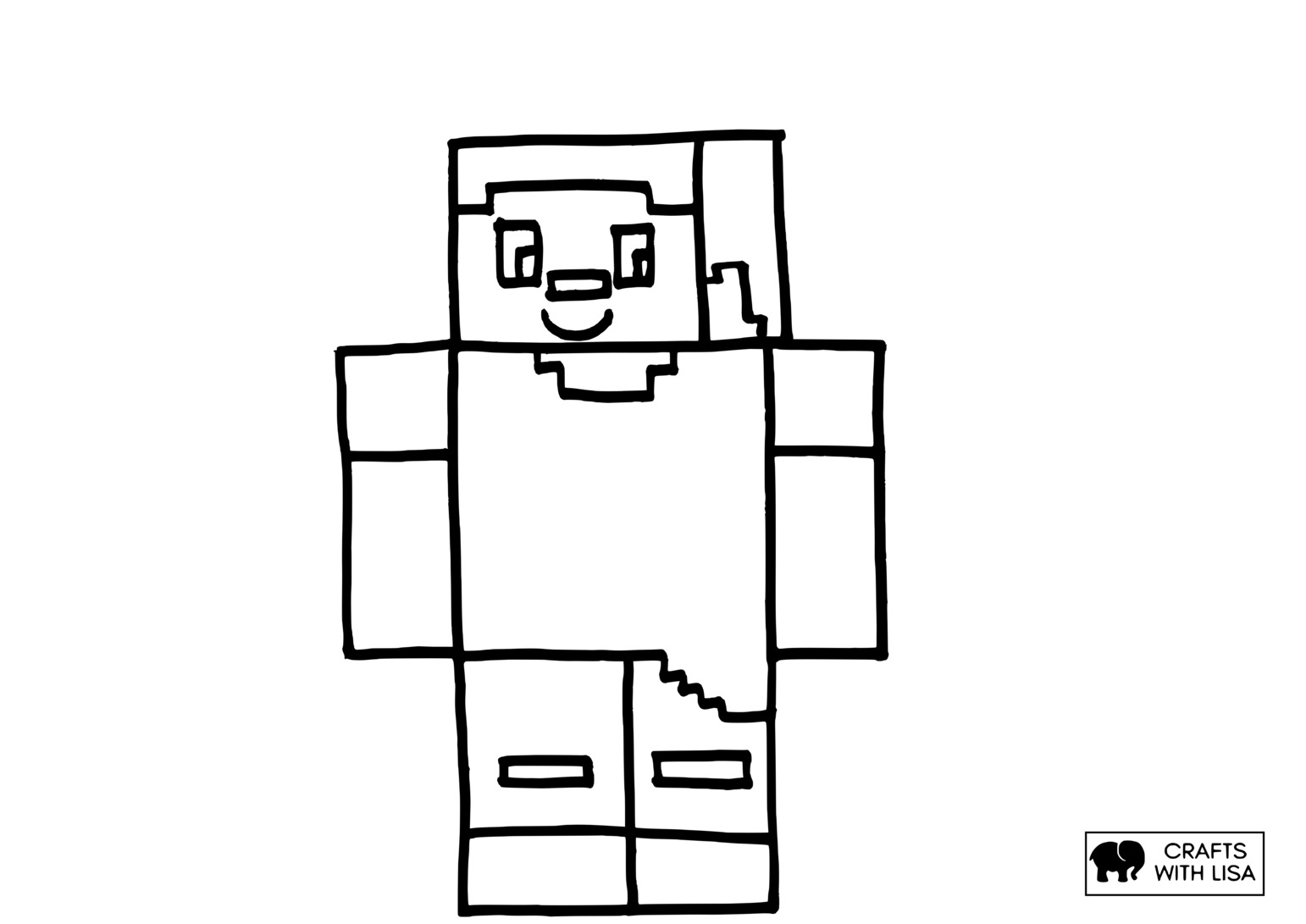Steve From Minecraft Coloring Page Crafts With Lisa