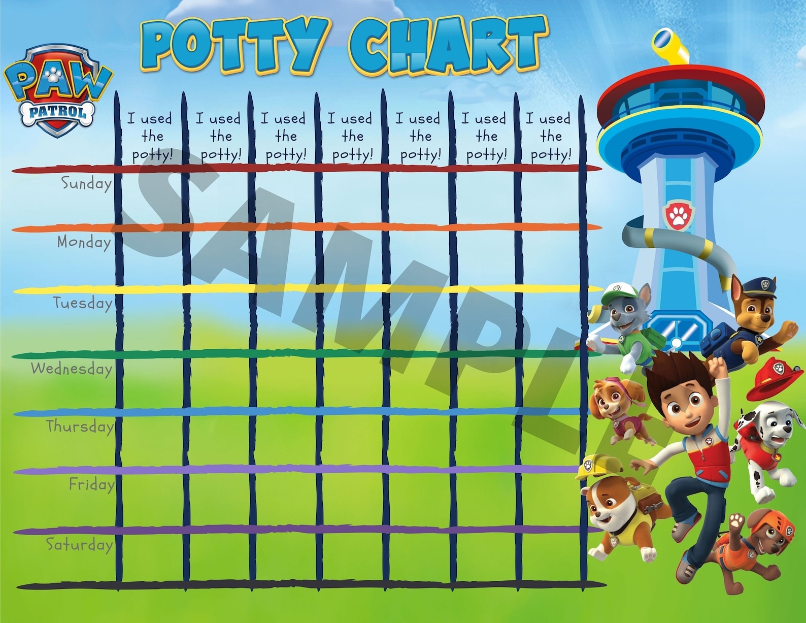 Free Printable Paw Patrol Reward Chart Free Printable Paw Patrol Reward Chart