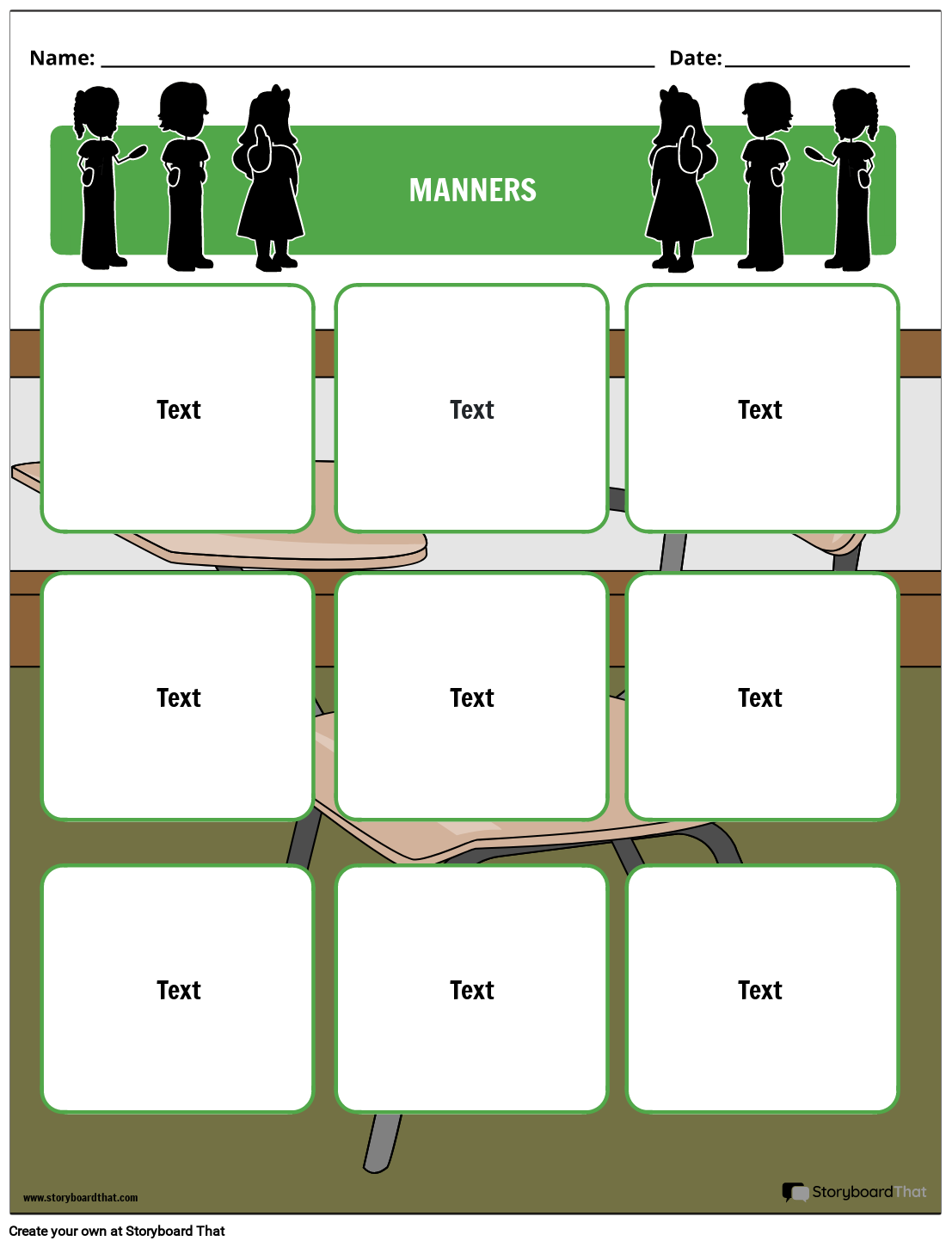 Storyboard That Free Manners Worksheet Templates